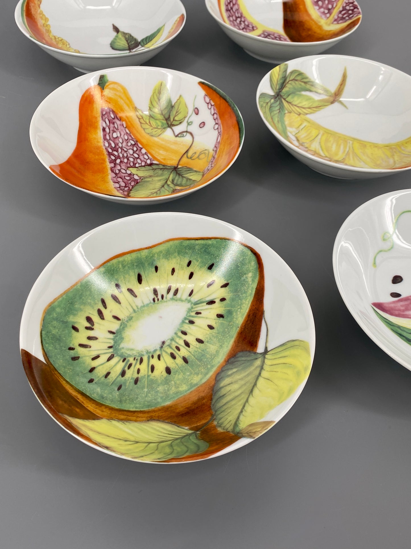 Philippe Deshoulieres Porzellan-Set "Fruits Exotiques", Frankreich