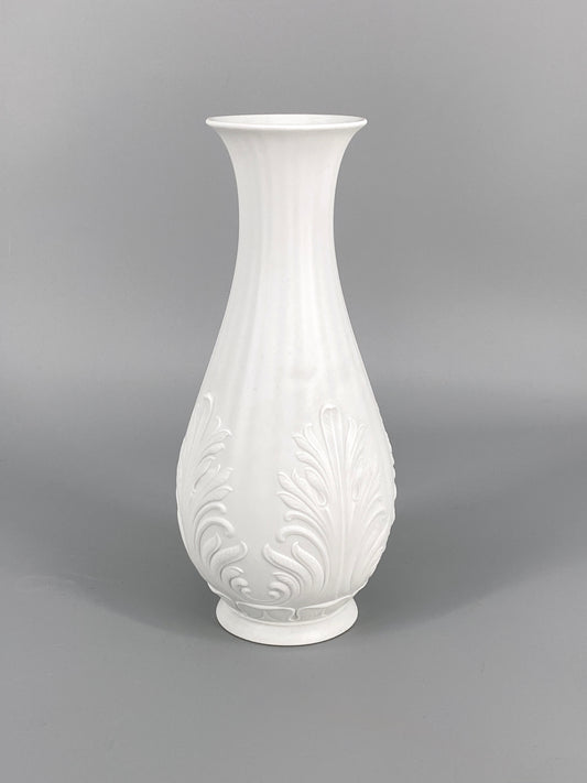 Blattrelief Vase aus Biskuitporzellan von Hutschenreuther, Deutschland, 60er