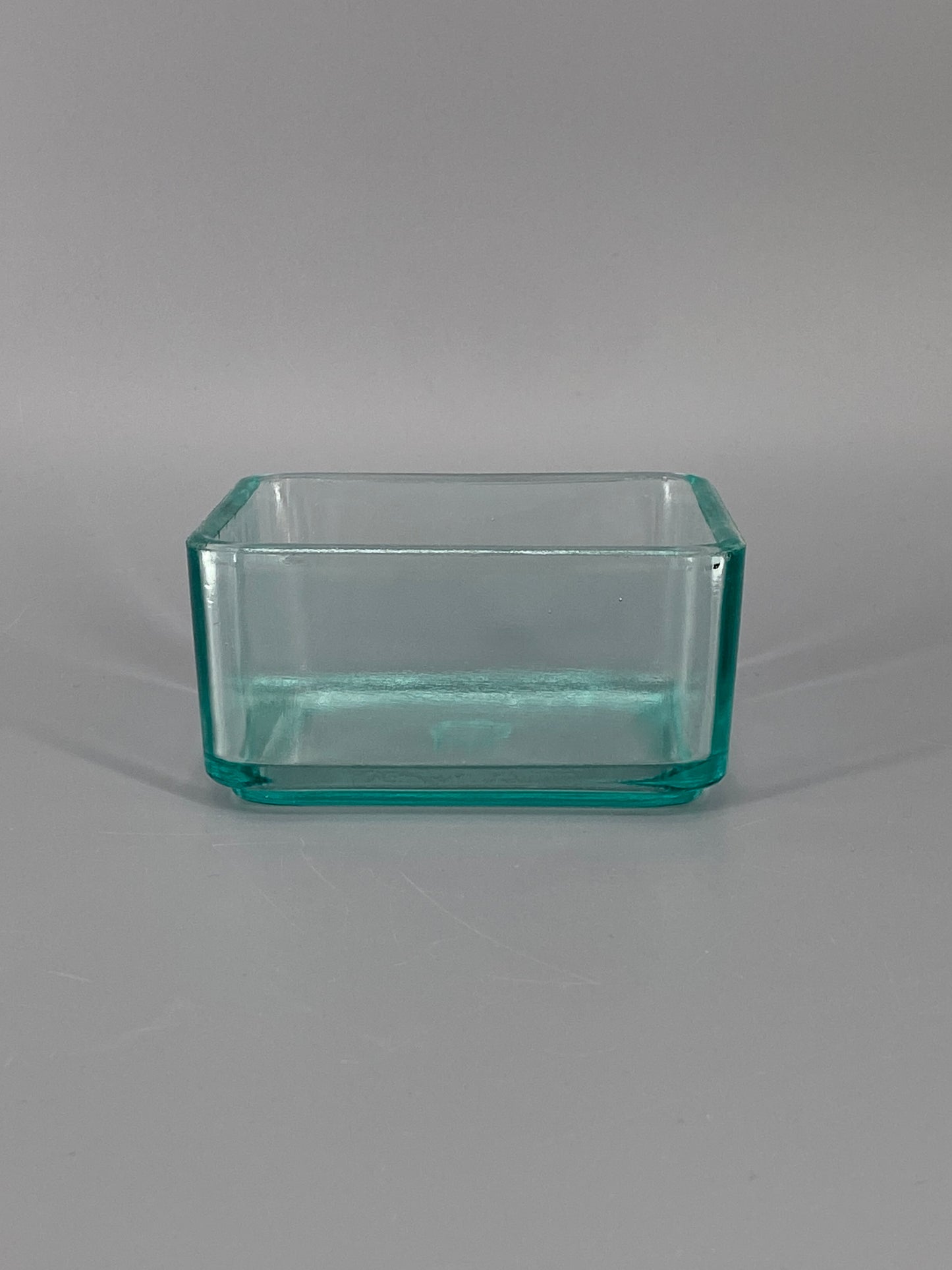 Glas Dose Kubus Geschirr, Wilhelm Wagenfeld, 12x12 cm