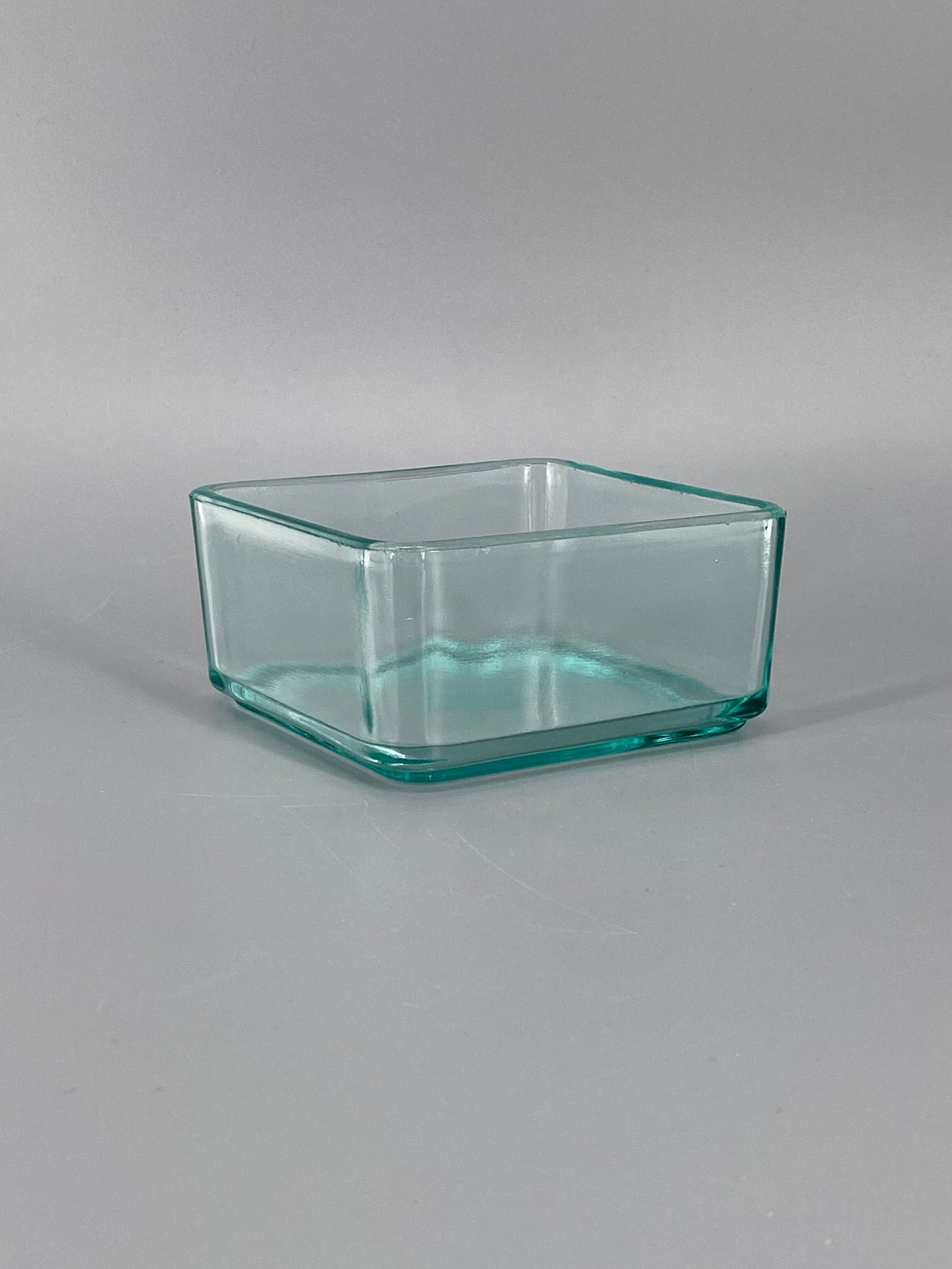 Glas Dose Kubus Geschirr, Wilhelm Wagenfeld, 12x12 cm