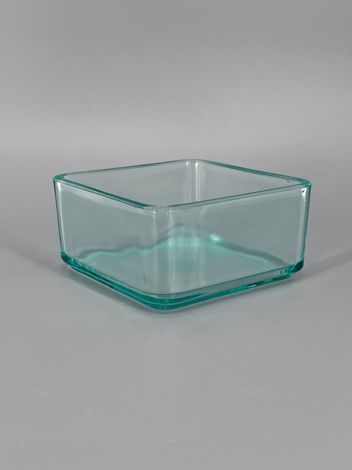 Glas Dose Kubus Geschirr, Wilhelm Wagenfeld, 12x12 cm