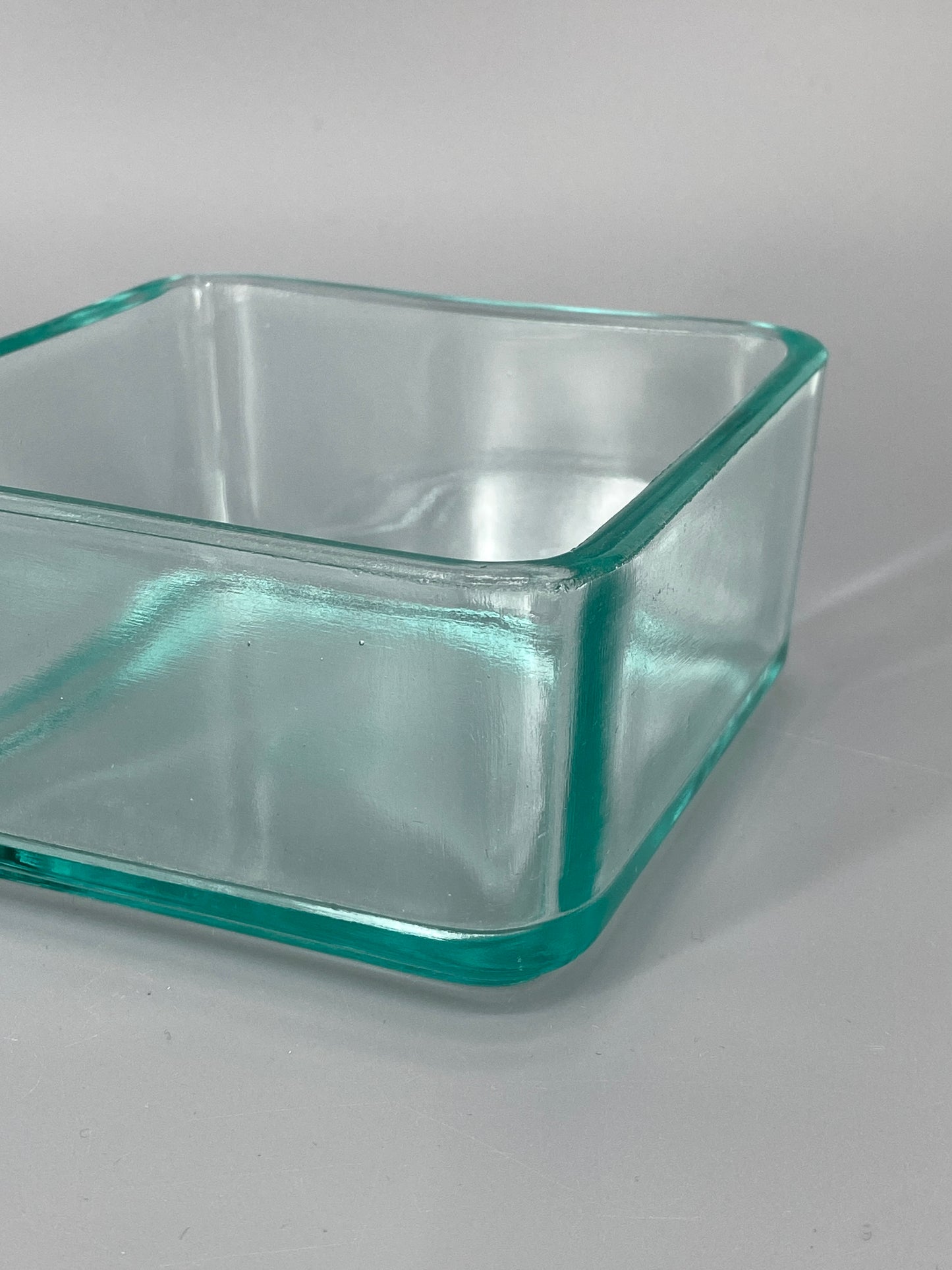 Glas Dose Kubus Geschirr, Wilhelm Wagenfeld, 12x12 cm