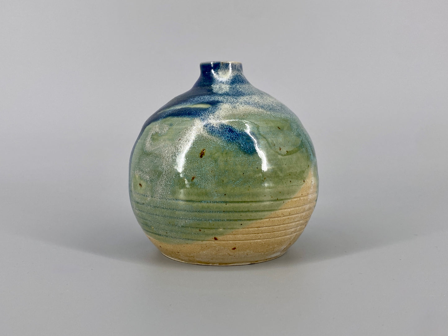kleine Studiokeramik-Vase im Raku-Stil, Deutschland, 1970er