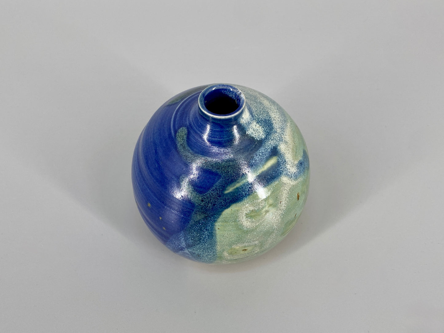 kleine Studiokeramik-Vase im Raku-Stil, Deutschland, 1970er