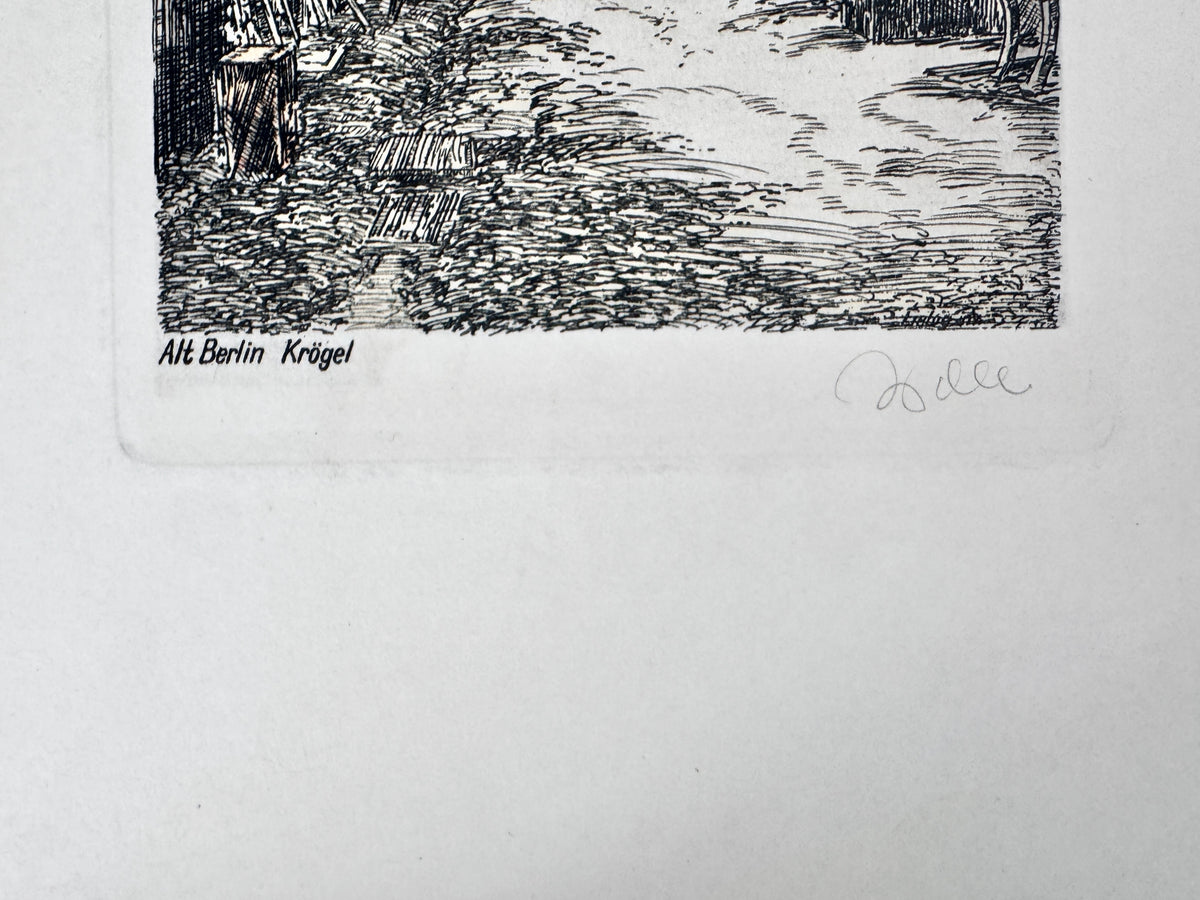 2X Grafik Alt-Berlin. Radierung von Herbert Liebig