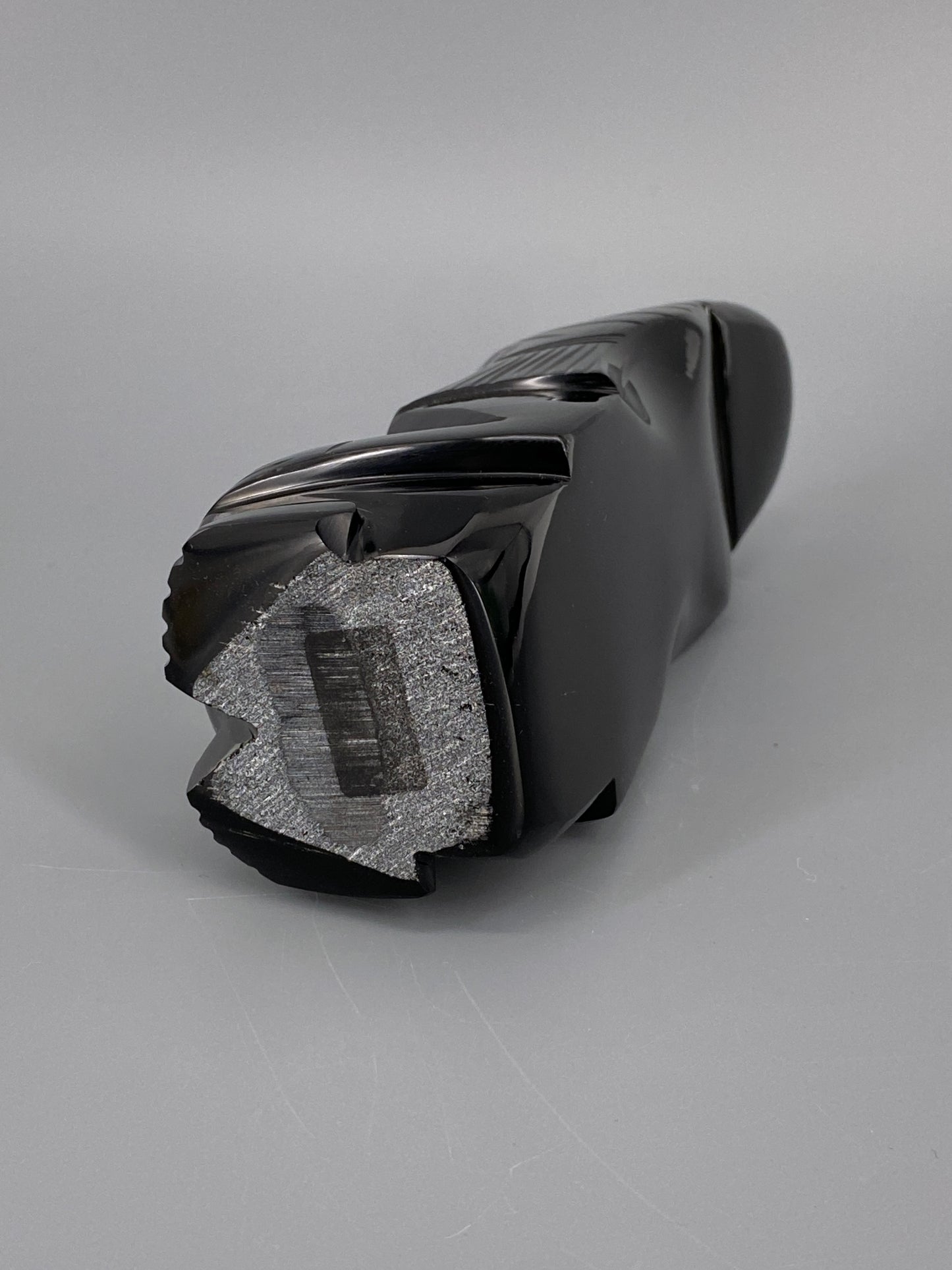 Skulptur aus schwarzem Obsidianstein, Mexiko