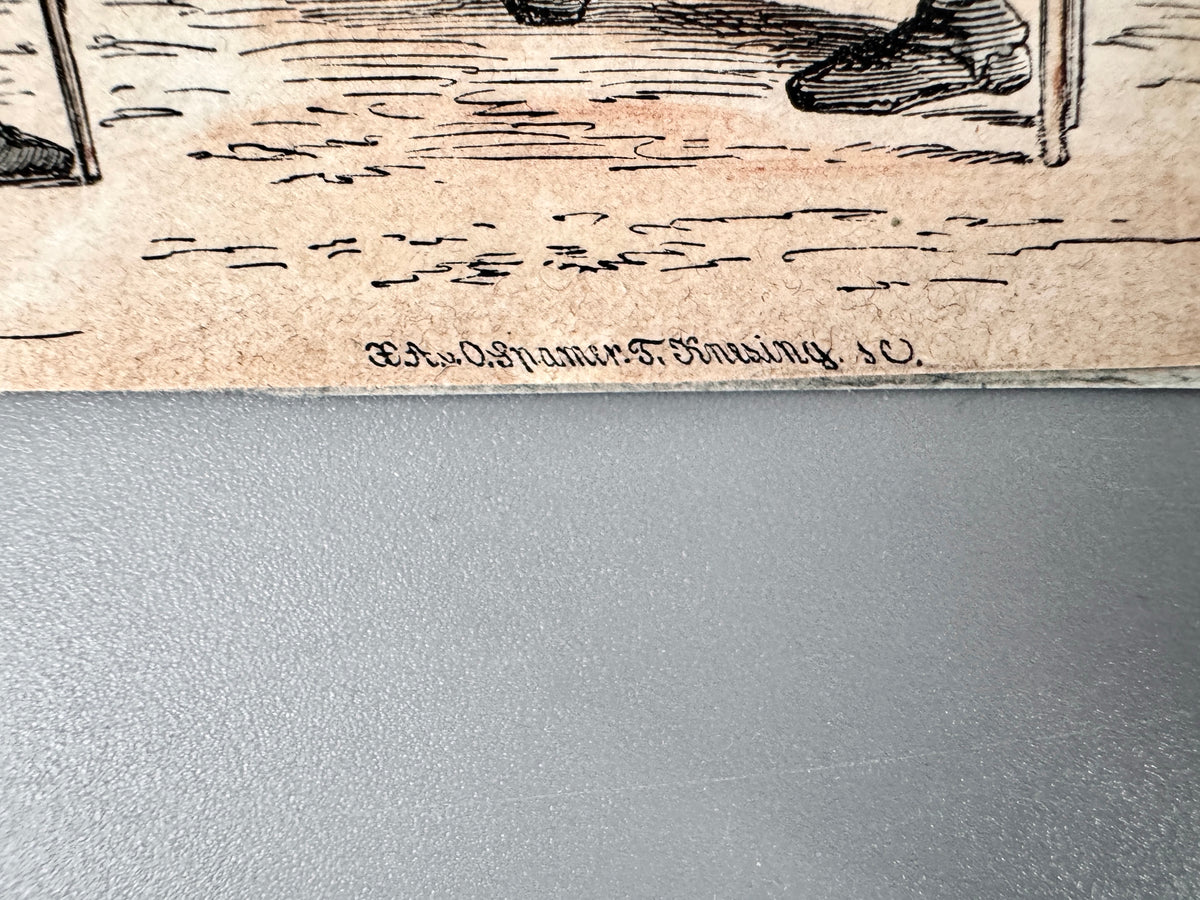 2x Holzstiche, Friedrich der Grosse. In Lissa, beim Heer