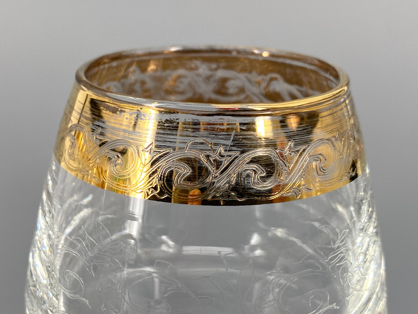 Vintage Murano Medici Trinkgläser mit Goldrand aus Italien, 11 Stk.