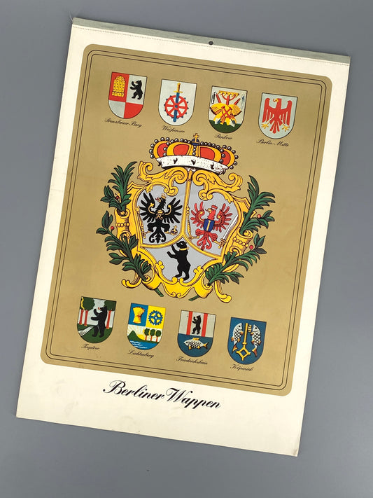 Berliner Wappen, Offsetdrucke mit metallisch glänzendem Gold- oder Silberdruck, 11 Stk.