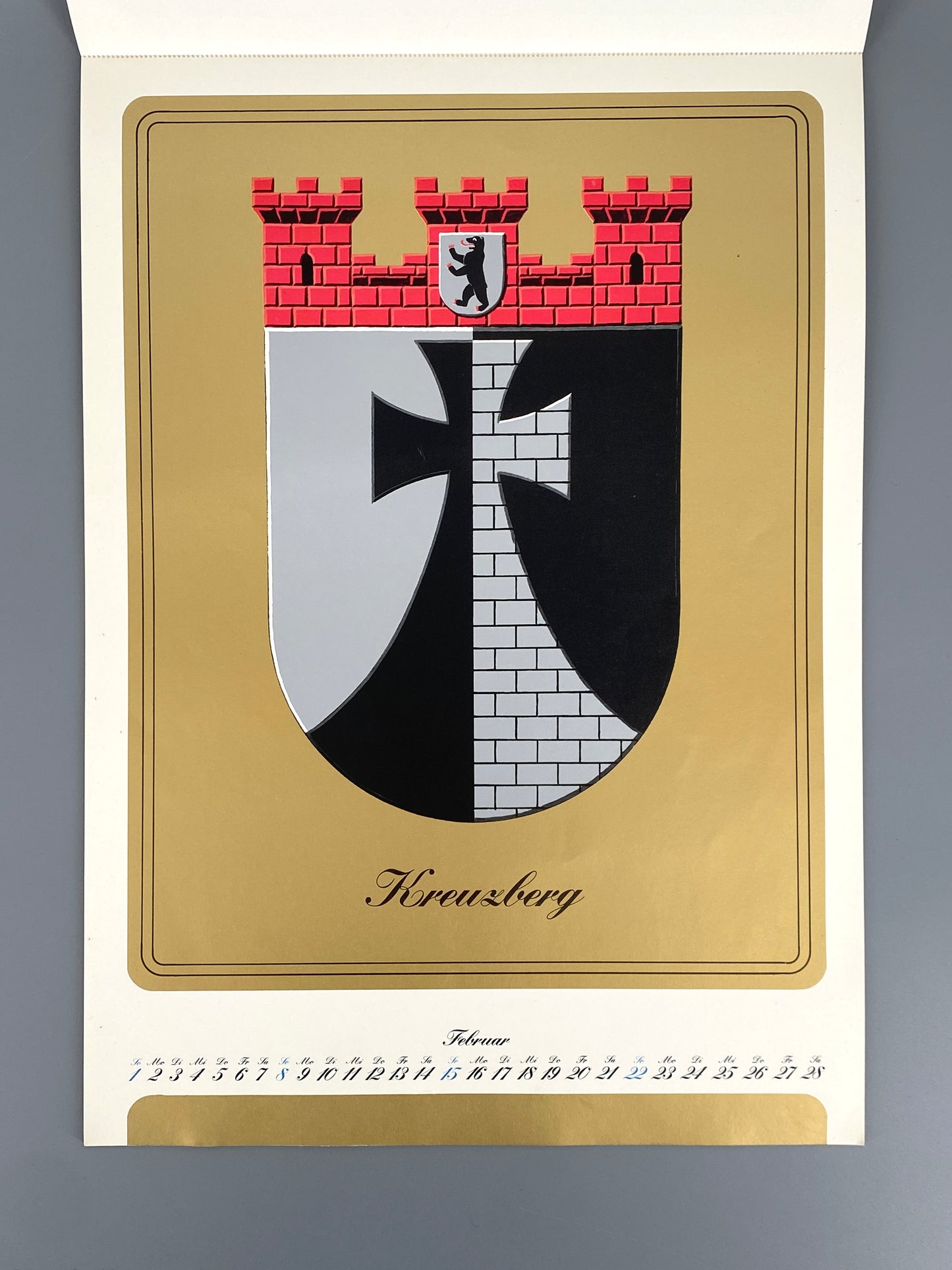 Berliner Wappen, Offsetdrucke mit metallisch glänzendem Gold- oder Silberdruck, 11 Stk.