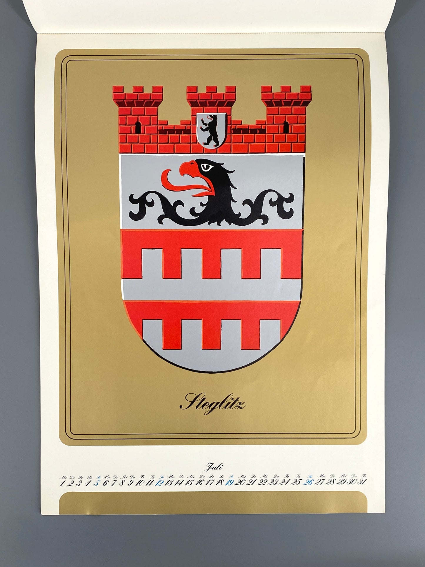 Berliner Wappen, Offsetdrucke mit metallisch glänzendem Gold- oder Silberdruck, 11 Stk.