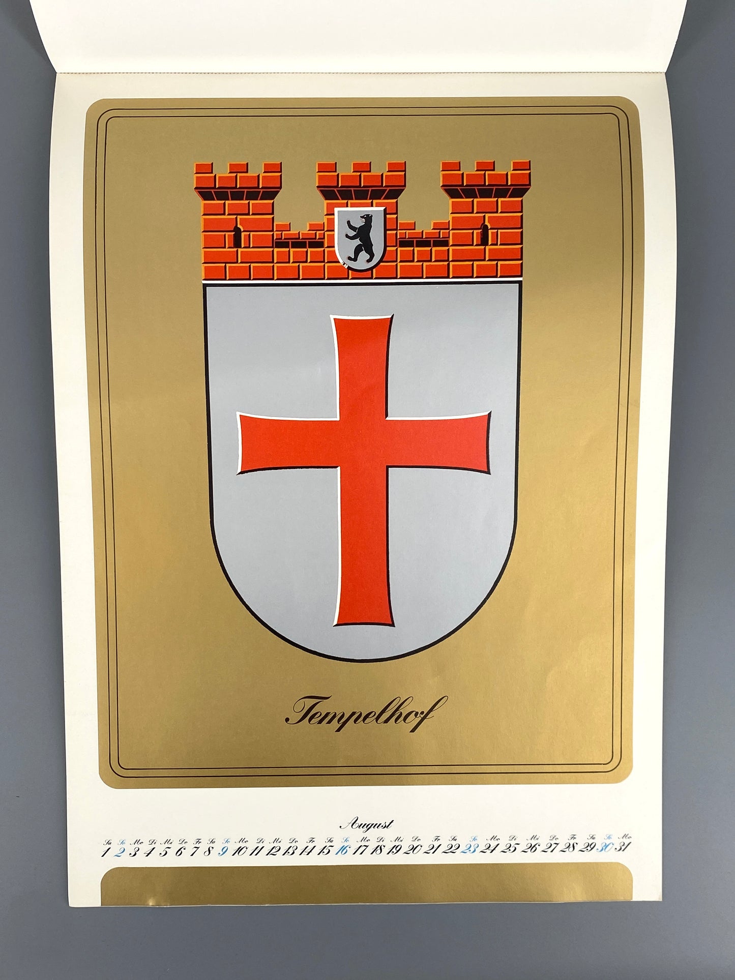 Berliner Wappen, Offsetdrucke mit metallisch glänzendem Gold- oder Silberdruck, 11 Stk.