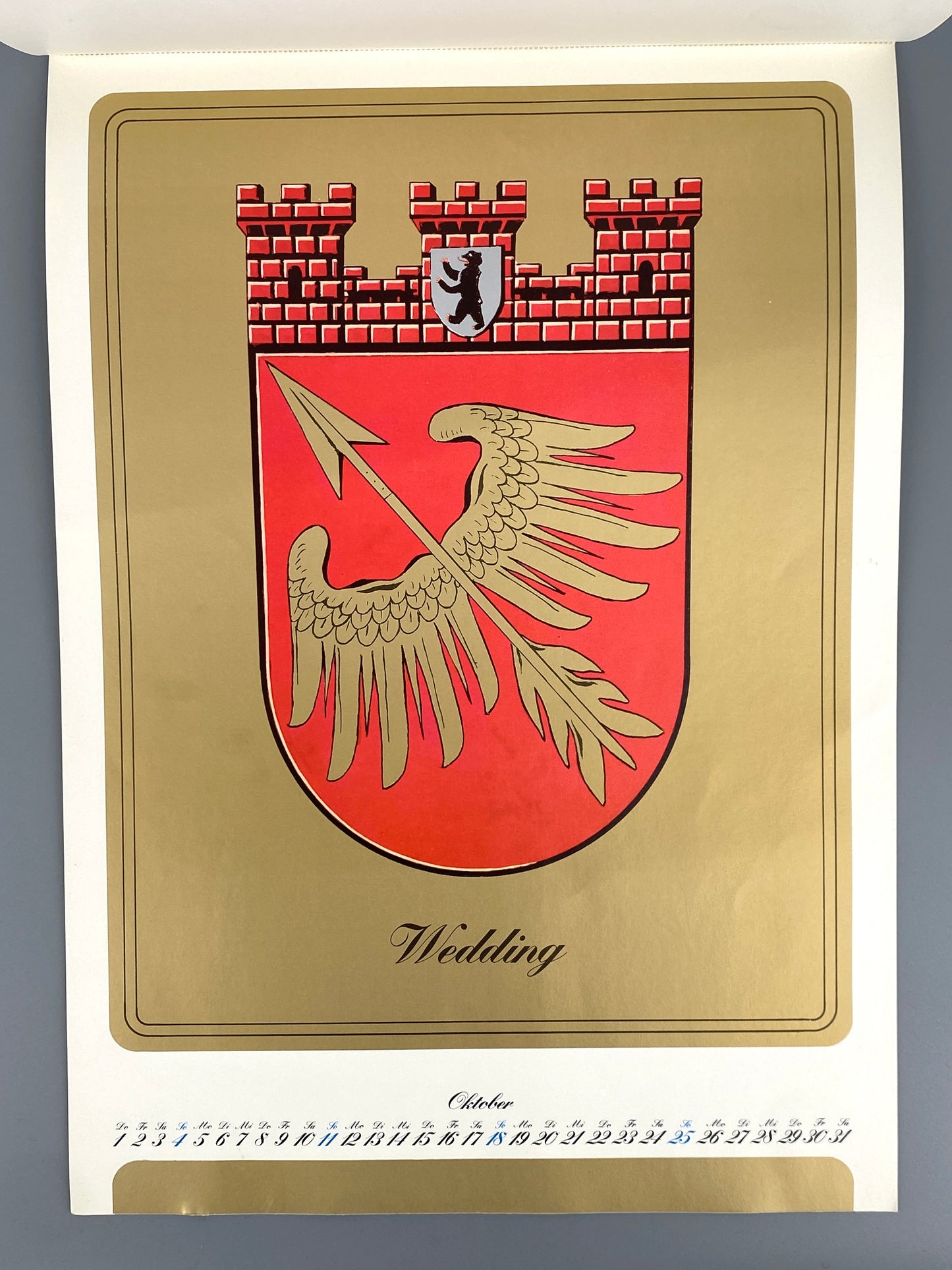 Berliner Wappen, Offsetdrucke mit metallisch glänzendem Gold- oder Silberdruck, 11 Stk.