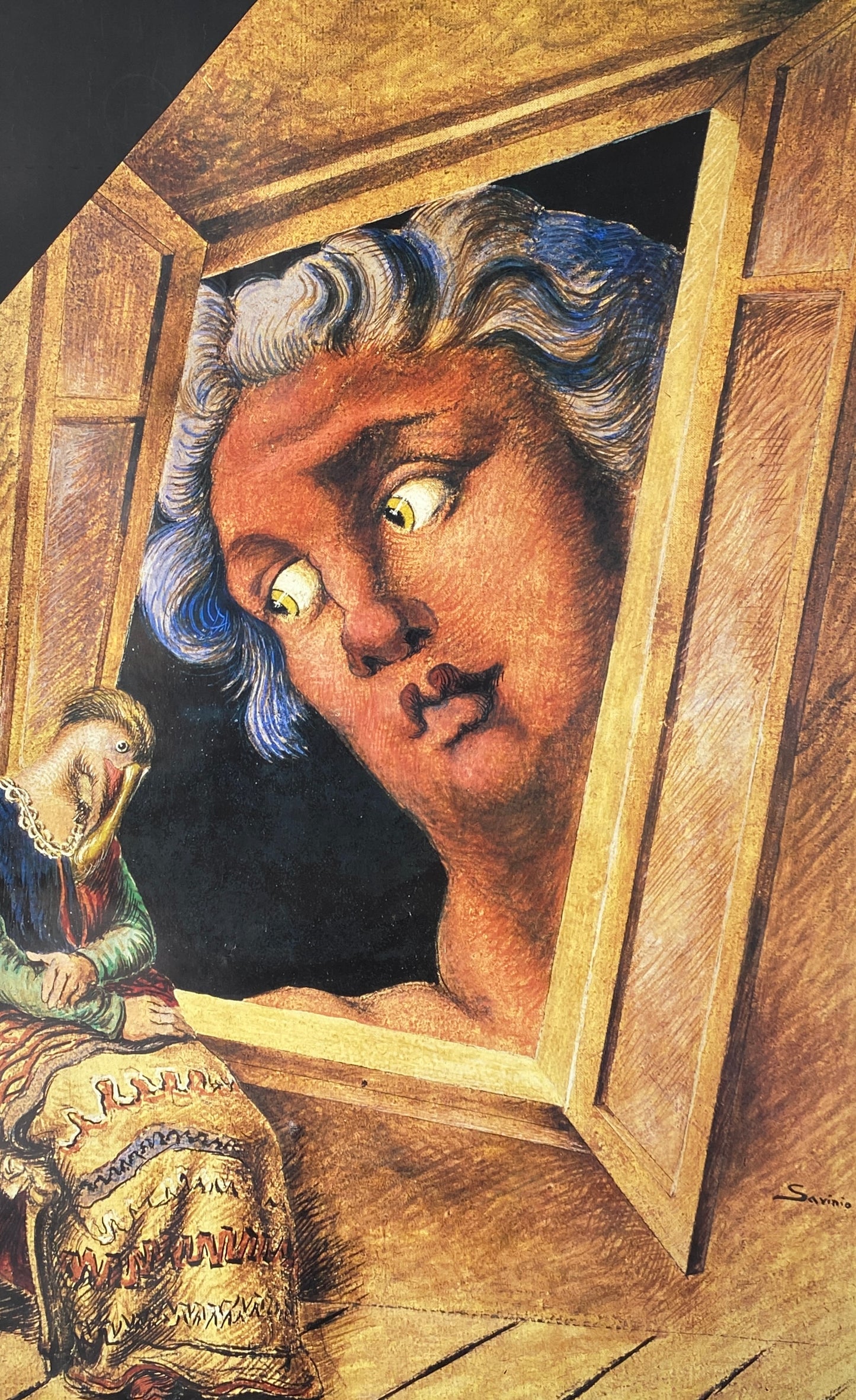 Ausstellungsplakat aus Spanien für Museum Reina Sofía mit der Reproduktion des Gemäldes von Alberto Savinio, 1990