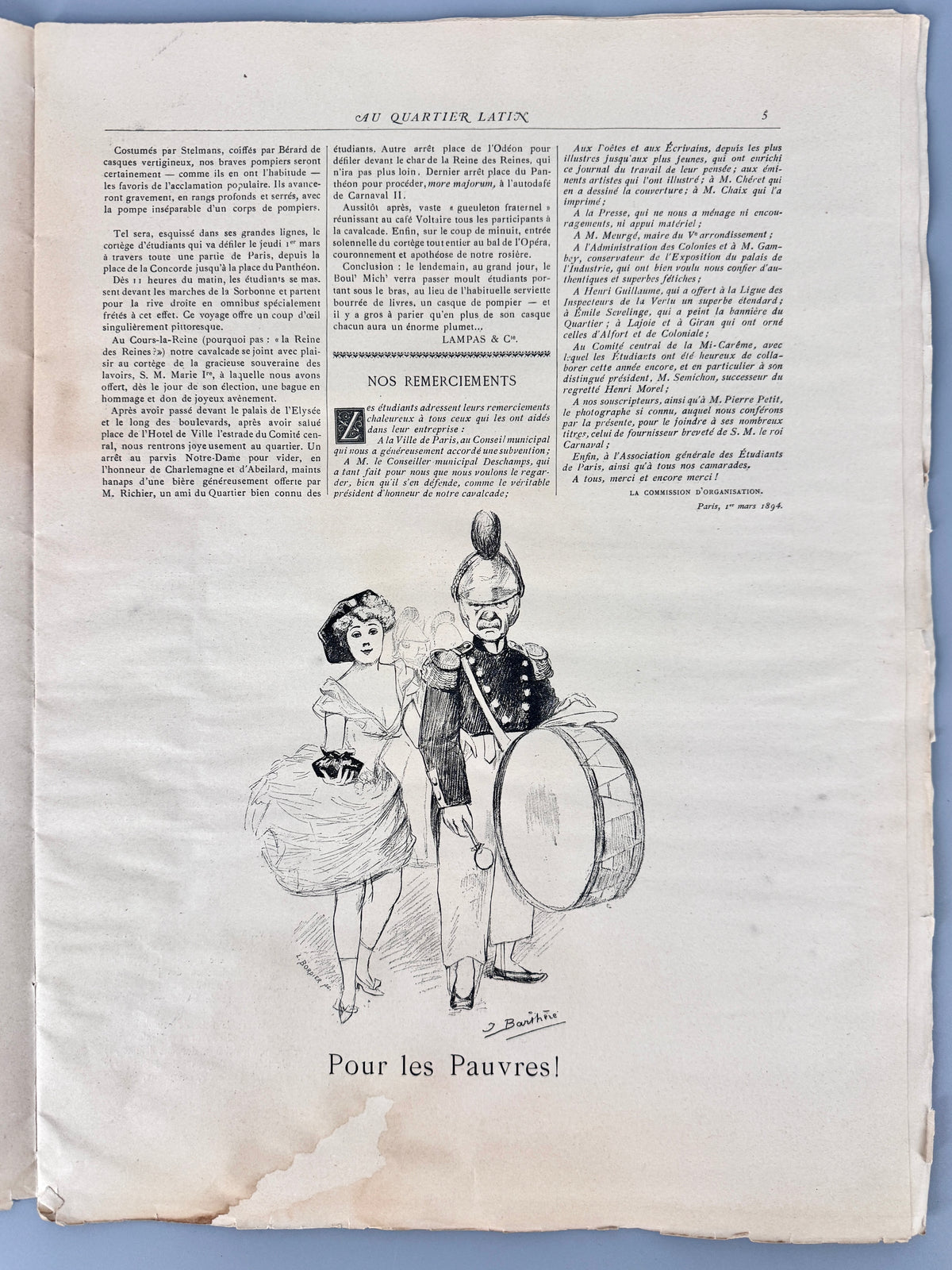 Au Quartier Latin. Magazin von 1884, Mit Cover-Litographie