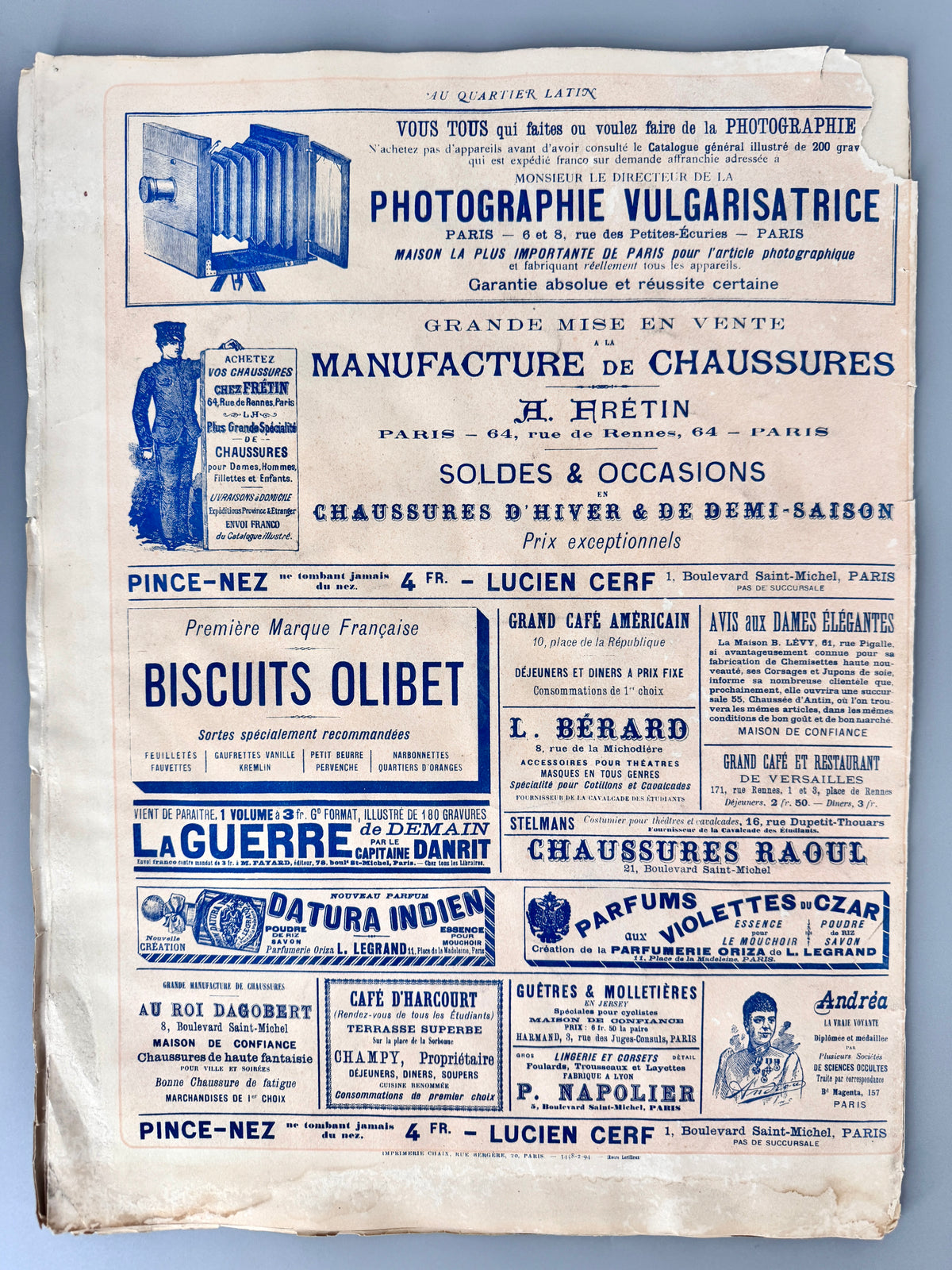 Au Quartier Latin. Magazin von 1884, Mit Cover-Litographie