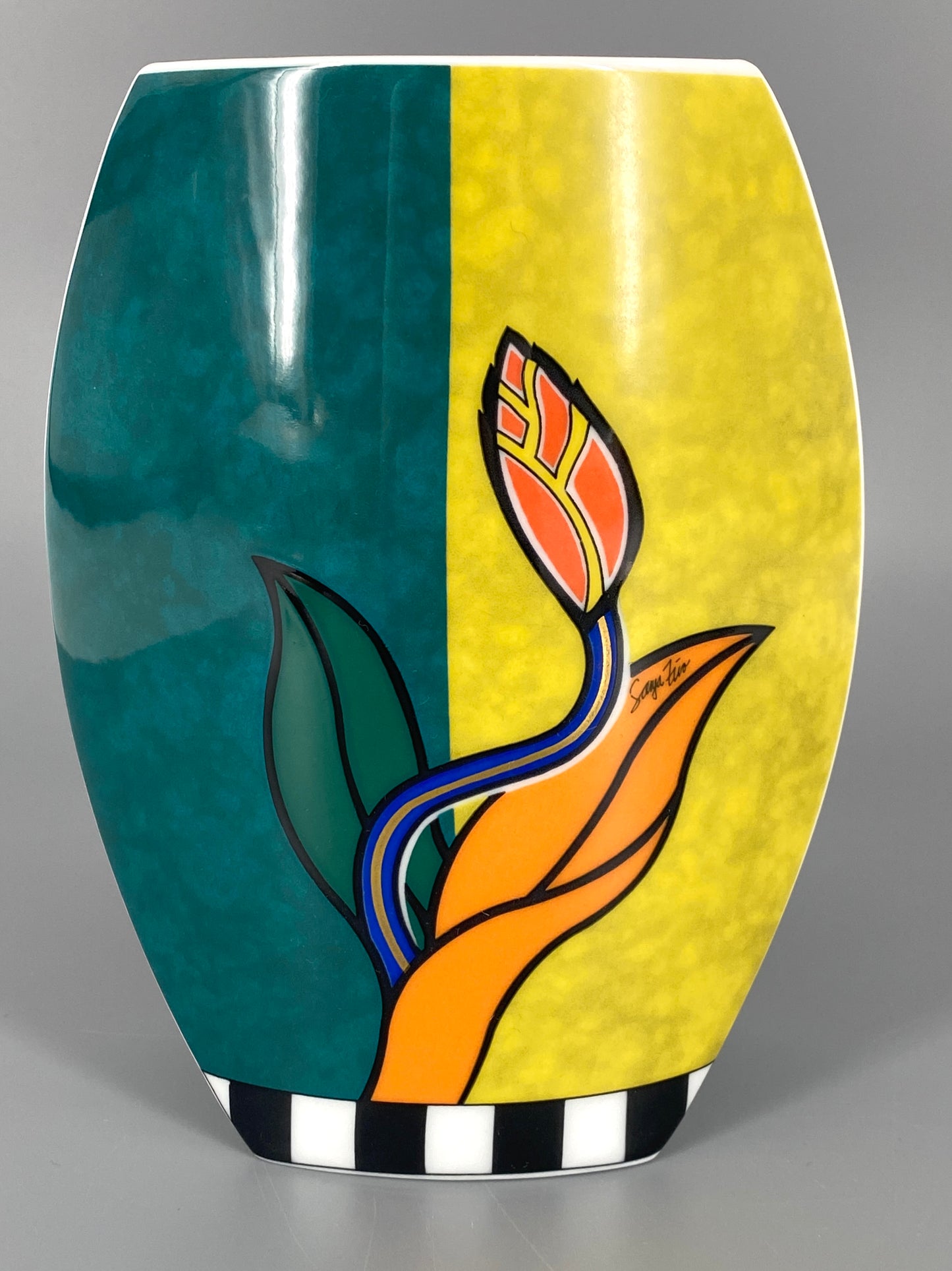 Florale Porzellan Vase von Rosenthal, Deutschland, 1980er