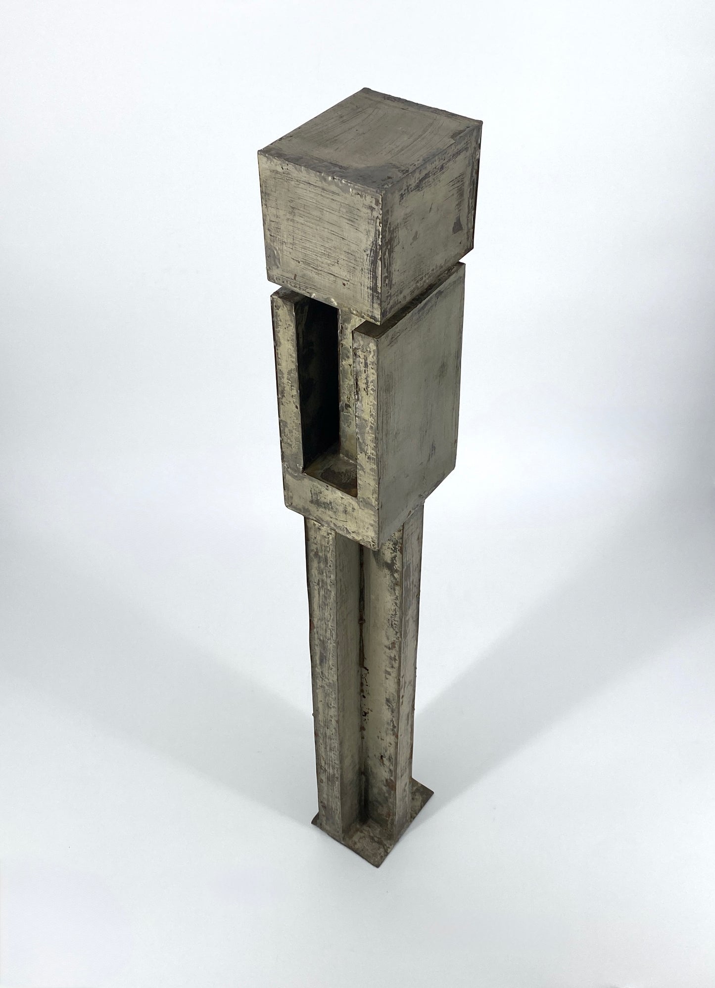 Brutalistische Skulptur aus Stahlblech eines unbekannten Künstlers