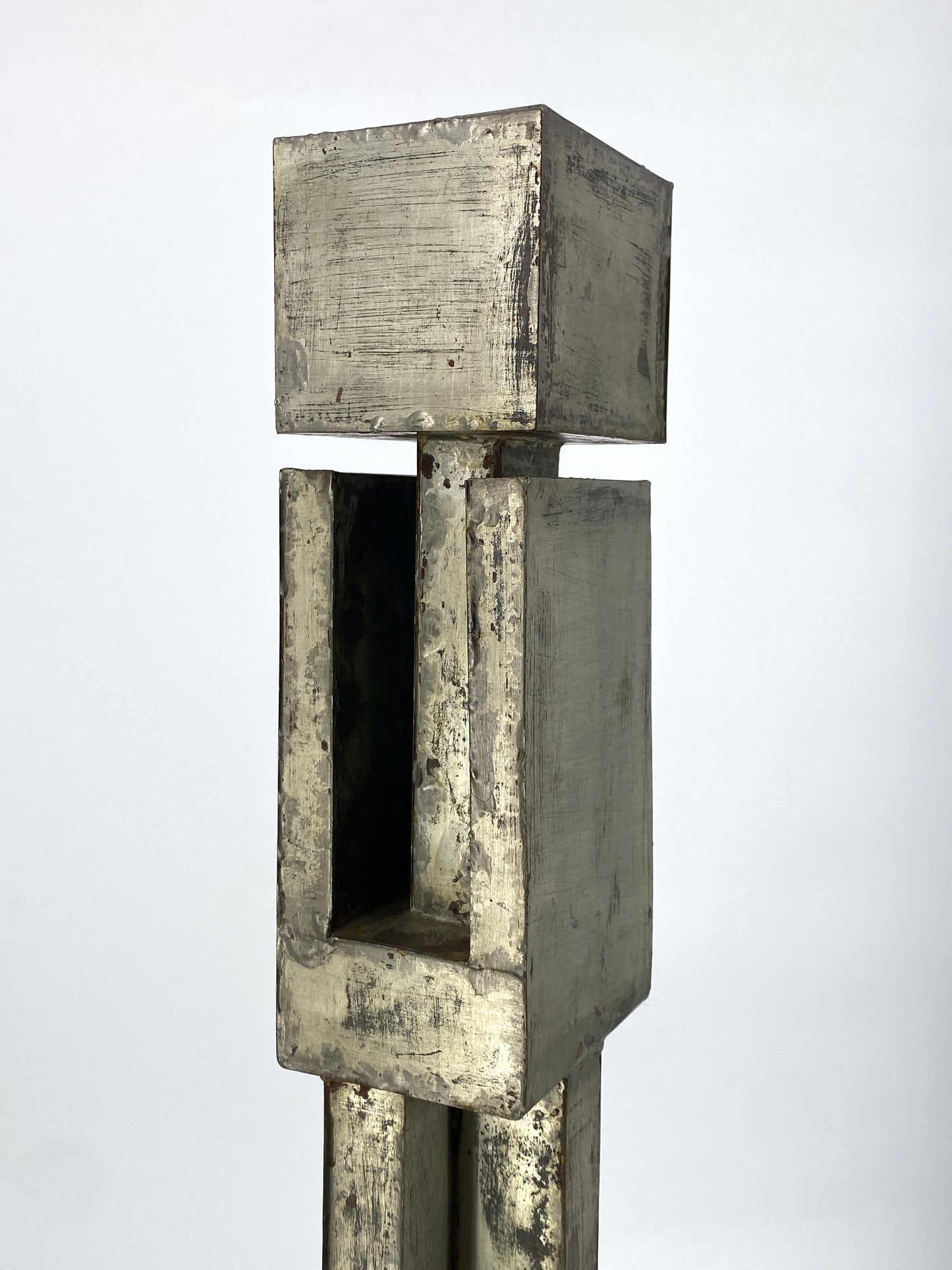 Brutalistische Skulptur aus Stahlblech eines unbekannten Künstlers