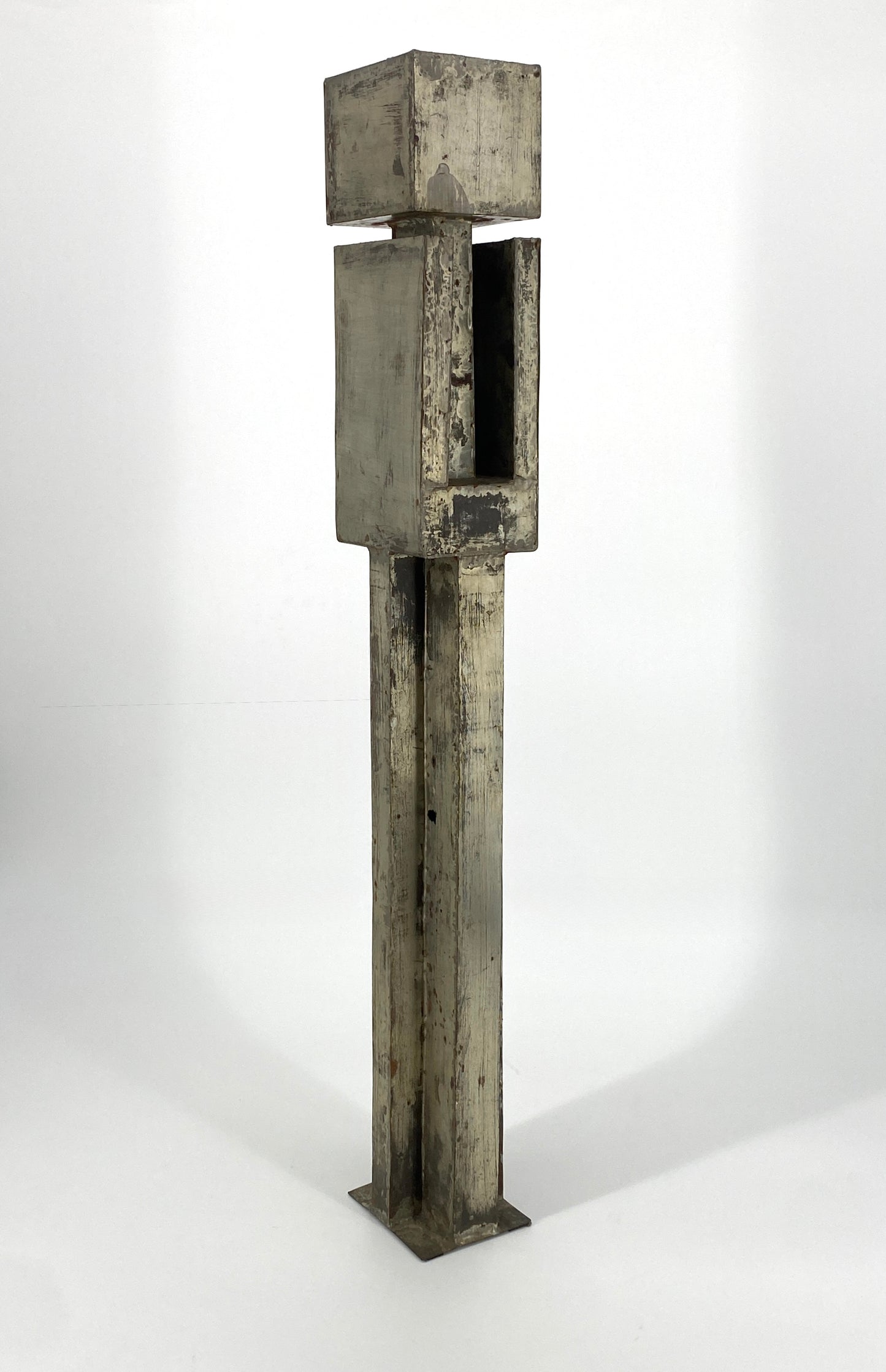 Brutalistische Skulptur aus Stahlblech eines unbekannten Künstlers