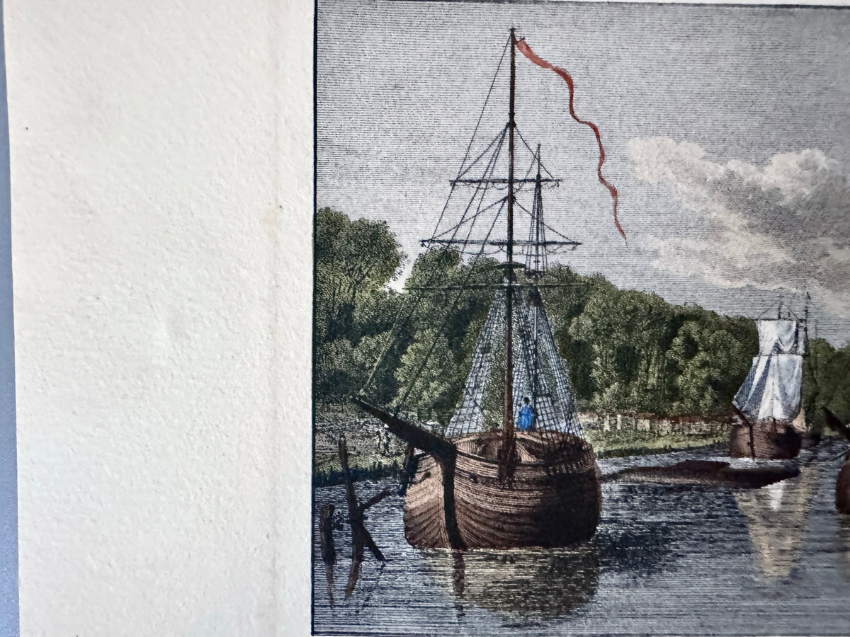 Die Trabe bei Lübeck, Holsteinbrücke. Kunstdruck nach Radl
