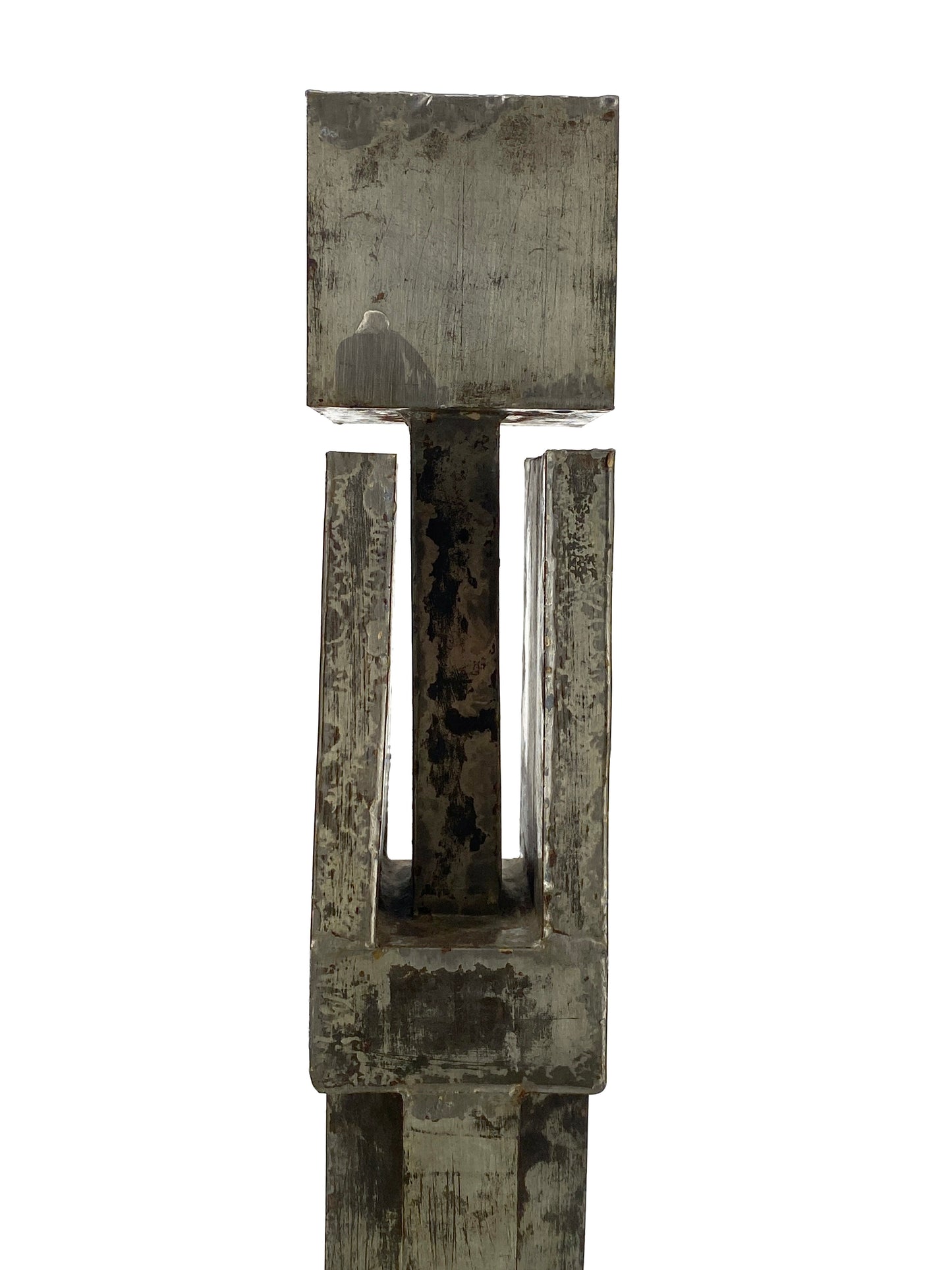 Brutalistische Skulptur aus Stahlblech eines unbekannten Künstlers