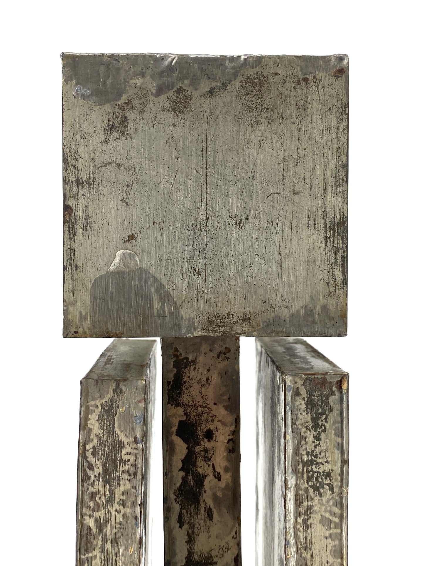 Brutalistische Skulptur aus Stahlblech eines unbekannten Künstlers