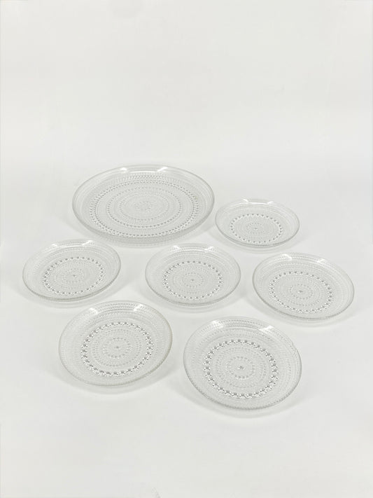 7 Teile Kastehelmi Tautropfen Geschirr von Oiva Toikka für Iittala, Finnland