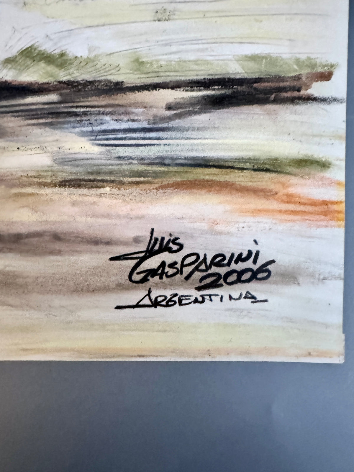 Luis Gasparini - Argentinia. Ölpastell, Gauchos und Pferde