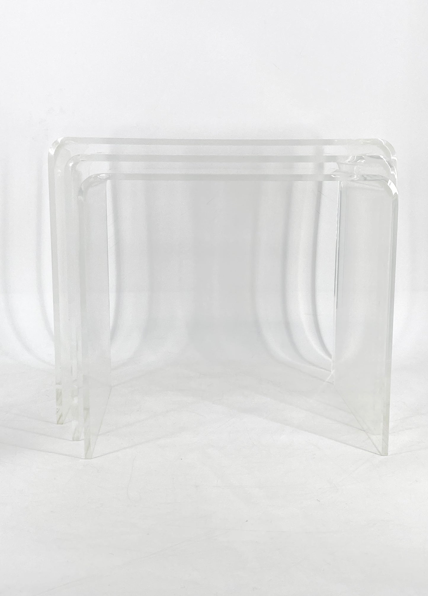 3 Mid Century Satztische aus Acrylglas, 1970er