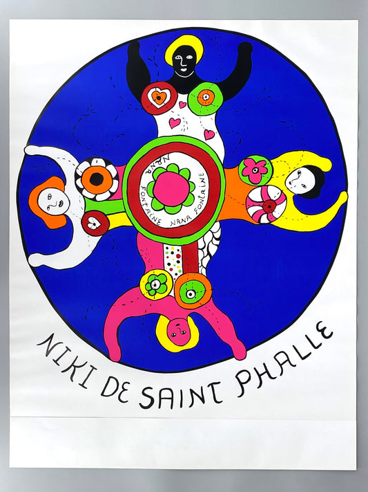 Großes Ausstellungsplakat "Nana Fontaine" von Niki de Saint Phalle (1930–2002), Siebdruck / Serigrafie aus dem Jahr 1994