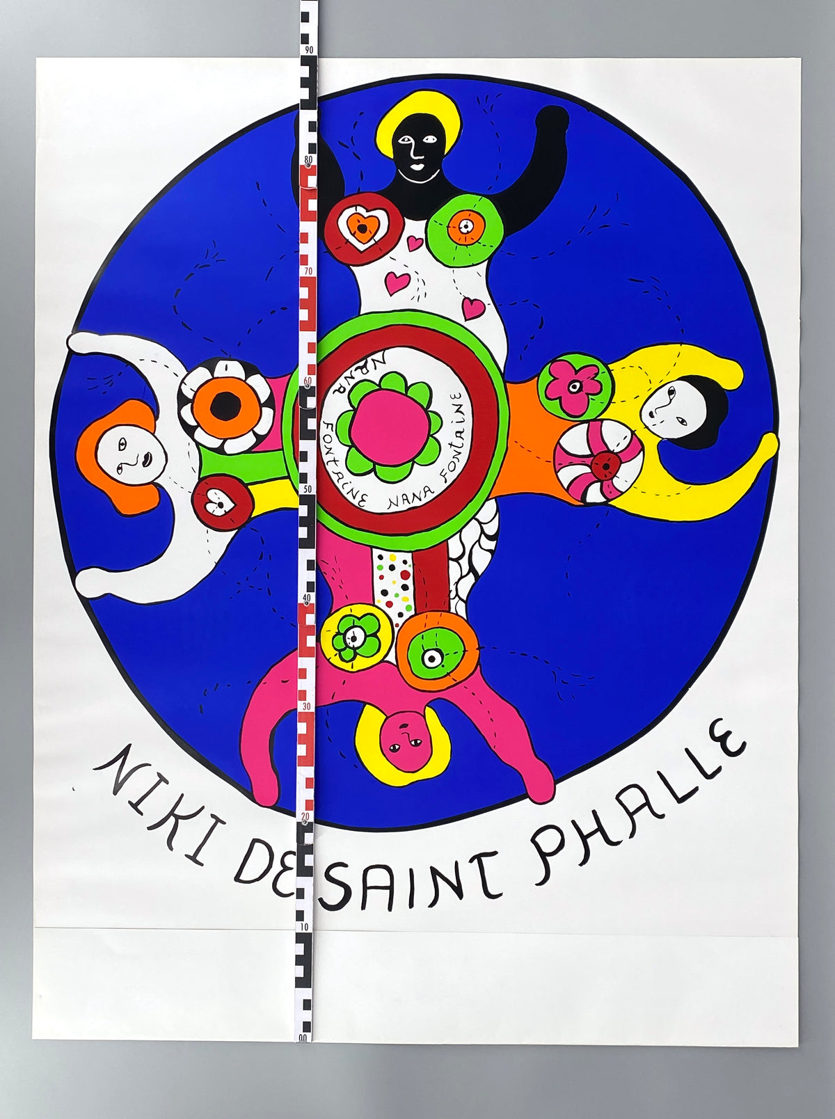 Großes Ausstellungsplakat "Nana Fontaine" von Niki de Saint Phalle (1930–2002), Siebdruck / Serigrafie aus dem Jahr 1994