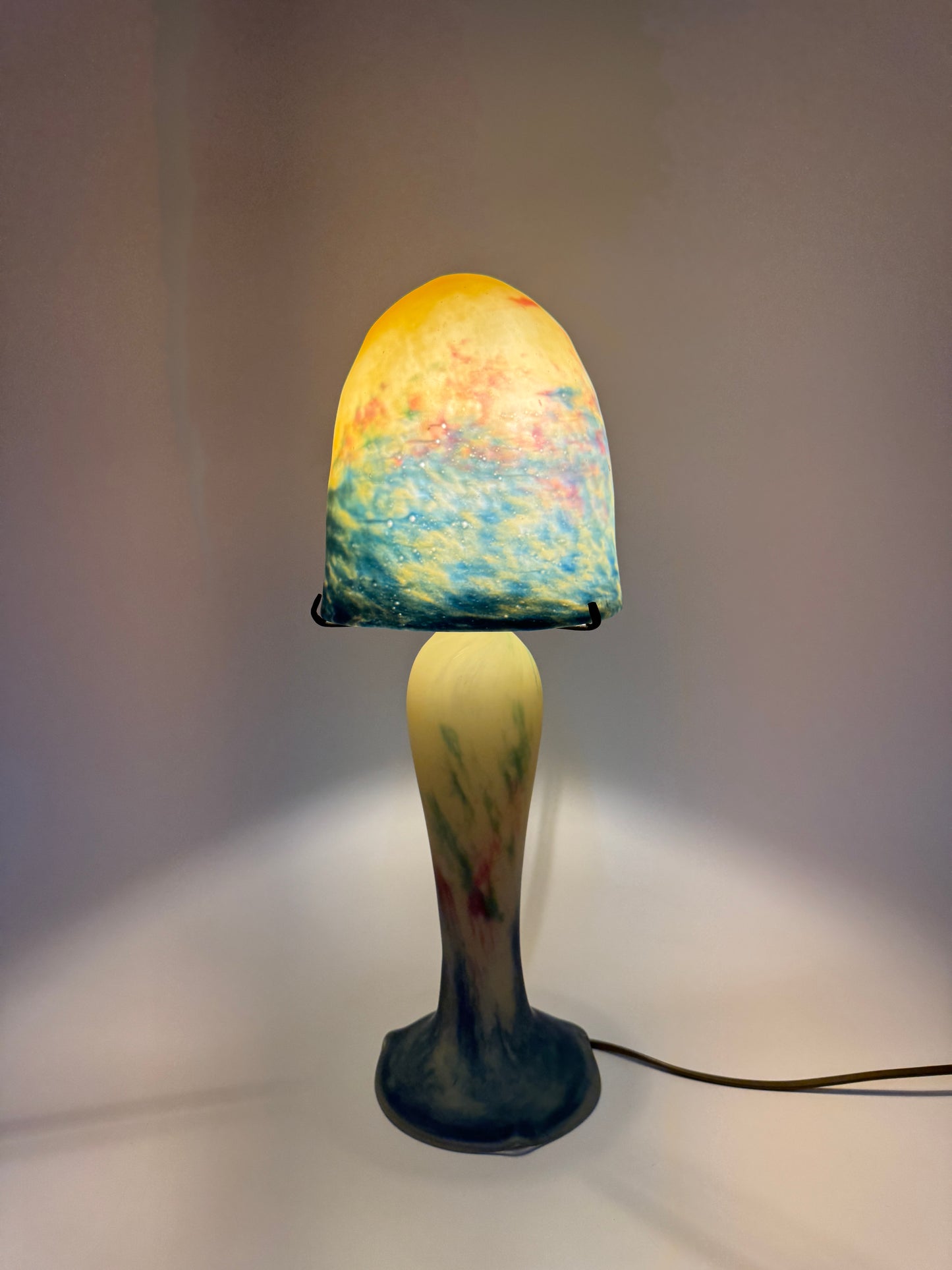 Pilzlampe, Mundgeblasen, Made in France, Art Deco