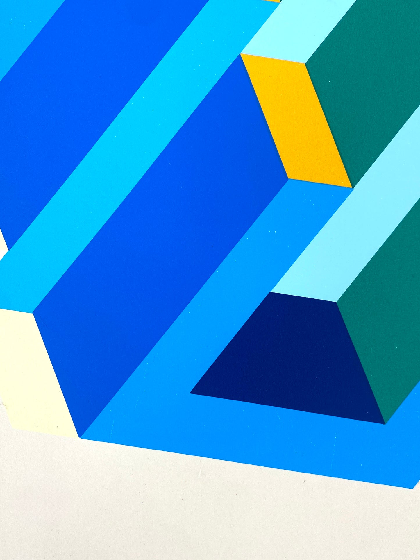 Nummerierter Farbsiebdruck aus der Serie "Duales Objekt" von Ernst Helmstädter (1924‒2018), 1981