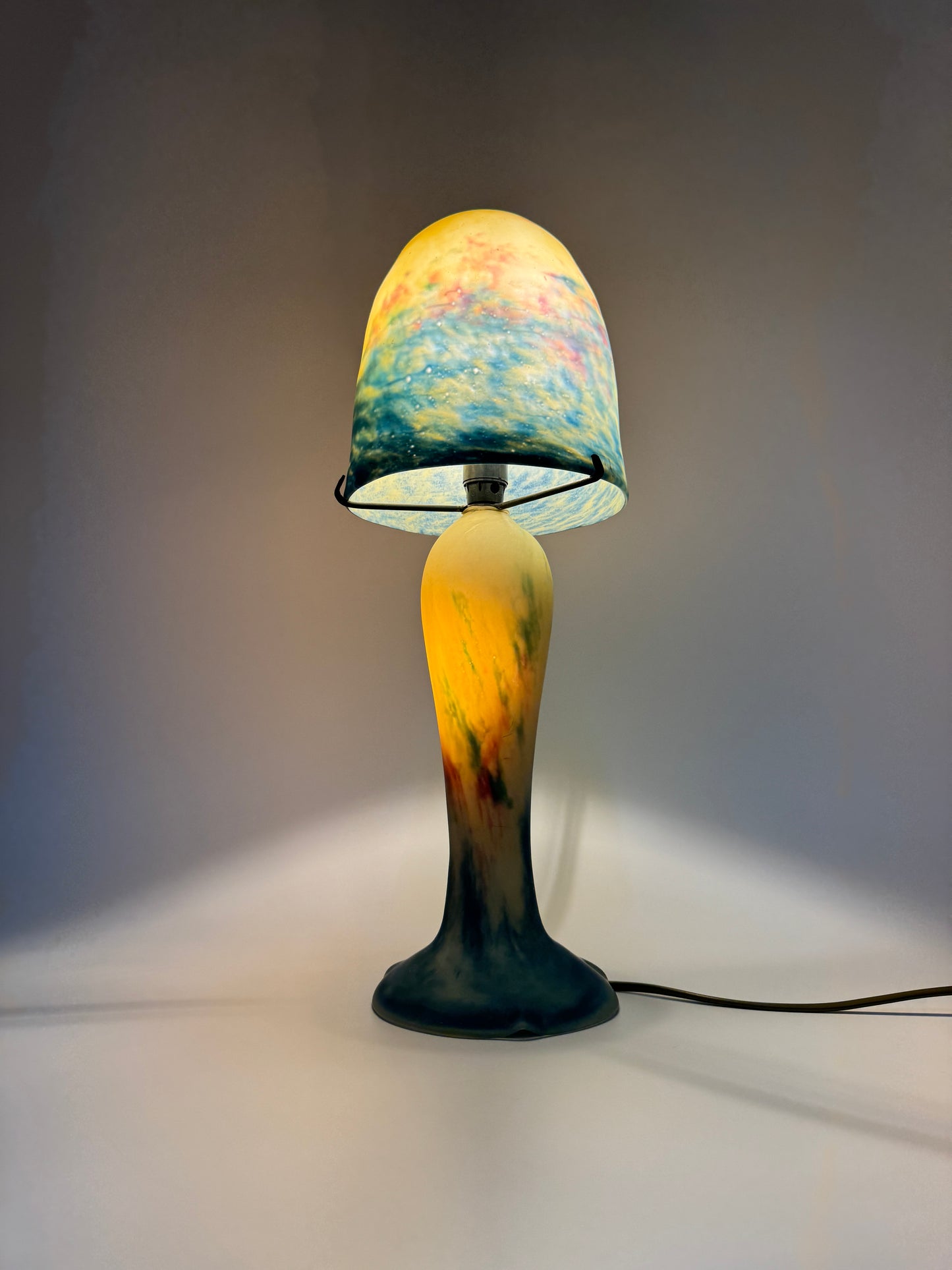 Pilzlampe, Mundgeblasen, Made in France, Art Deco