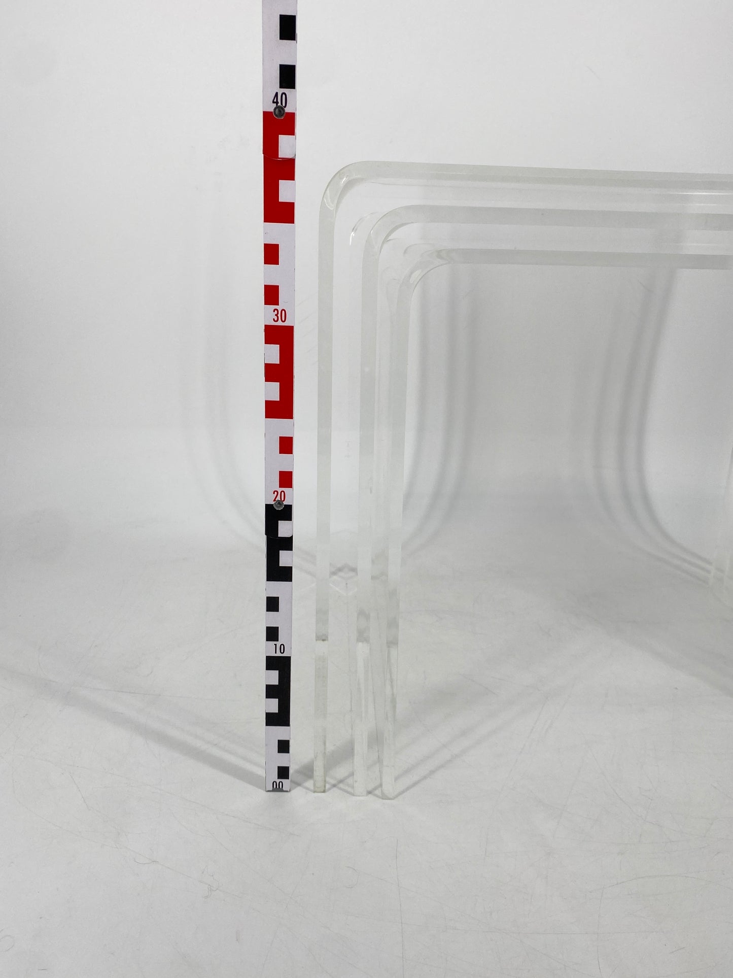 3 Mid Century Satztische aus Acrylglas, 1970er