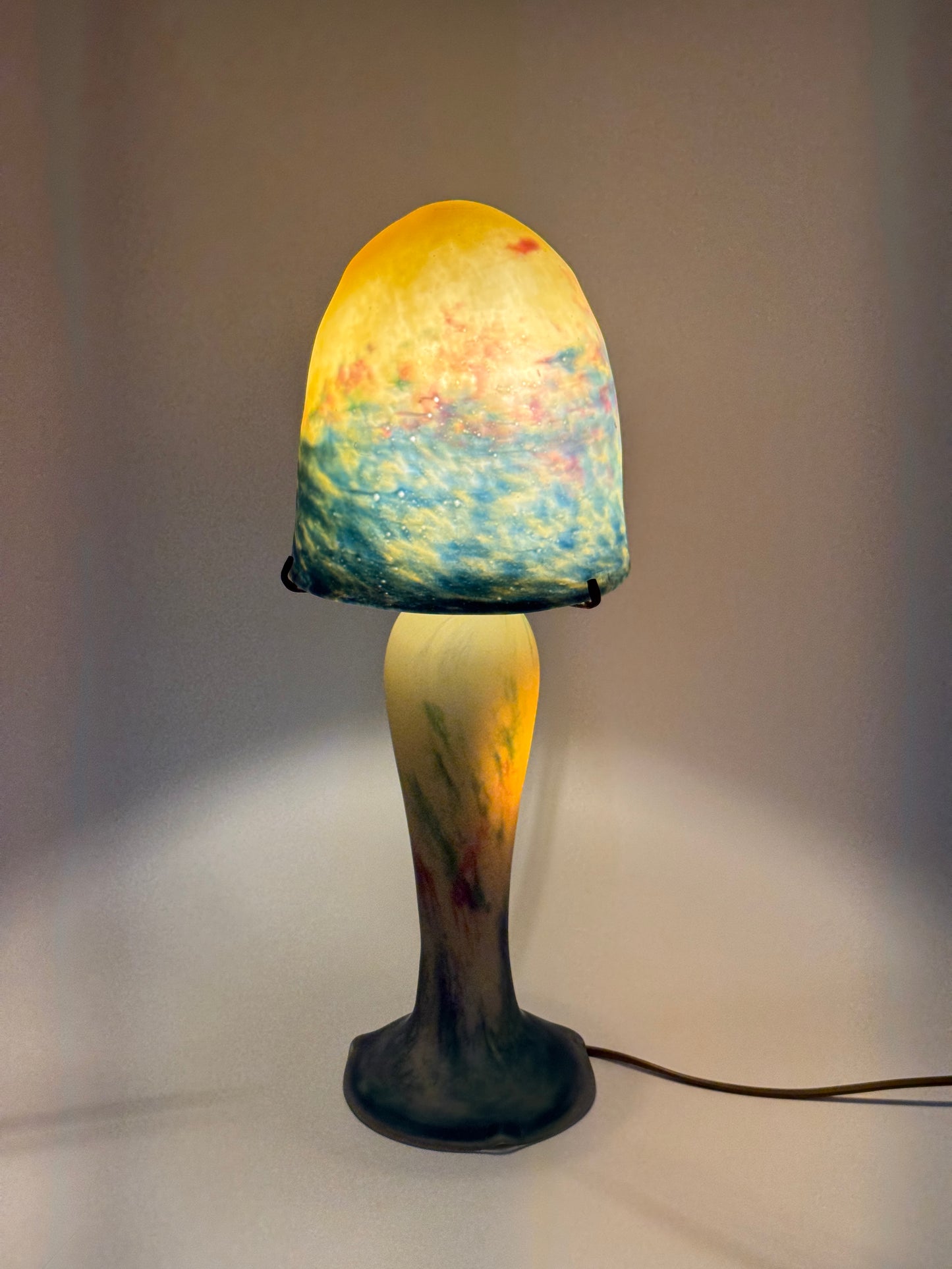 Pilzlampe, Mundgeblasen, Made in France, Art Deco