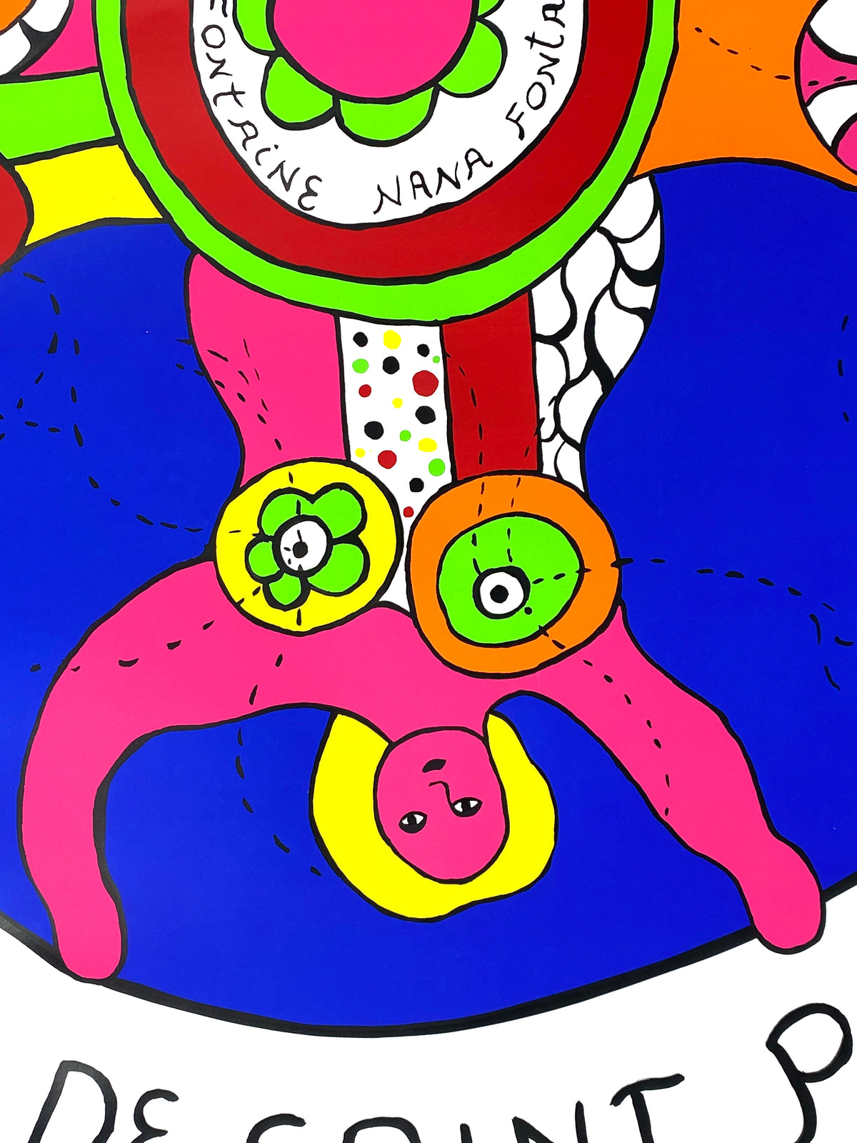 Großes Ausstellungsplakat "Nana Fontaine" von Niki de Saint Phalle (1930–2002), Siebdruck / Serigrafie aus dem Jahr 1994