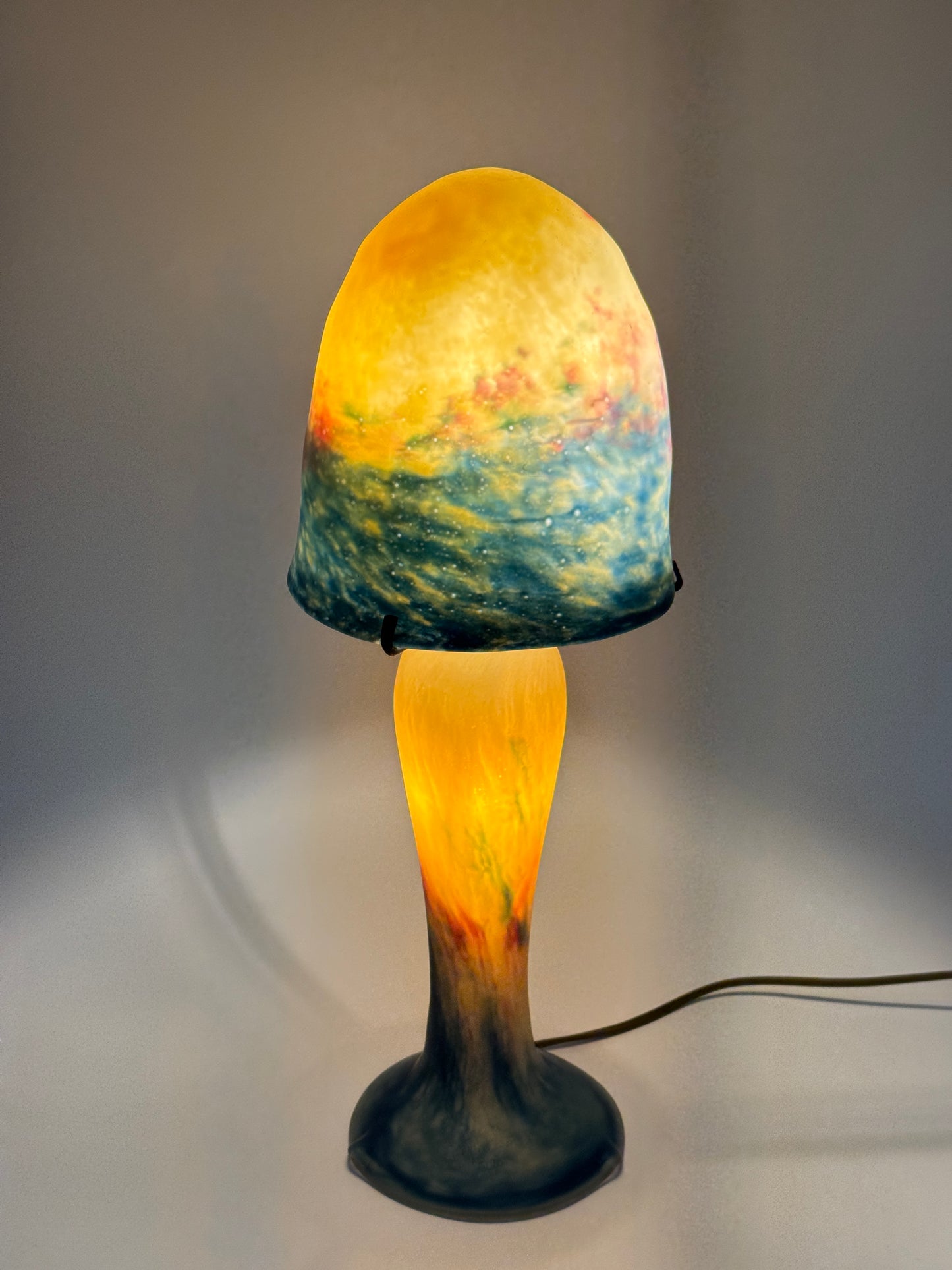 Pilzlampe, Mundgeblasen, Made in France, Art Deco