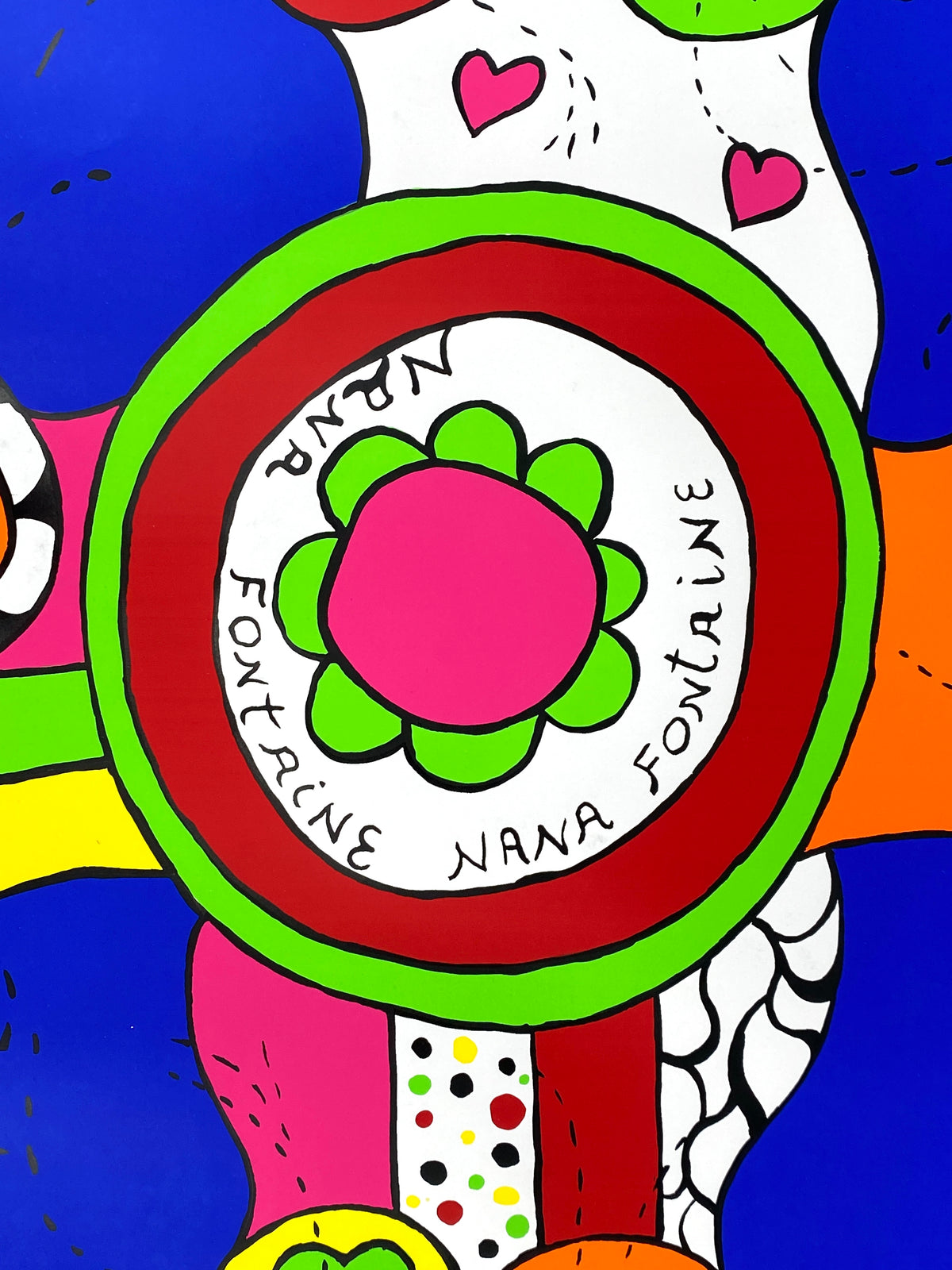 Großes Ausstellungsplakat "Nana Fontaine" von Niki de Saint Phalle (1930–2002), Siebdruck / Serigrafie aus dem Jahr 1994