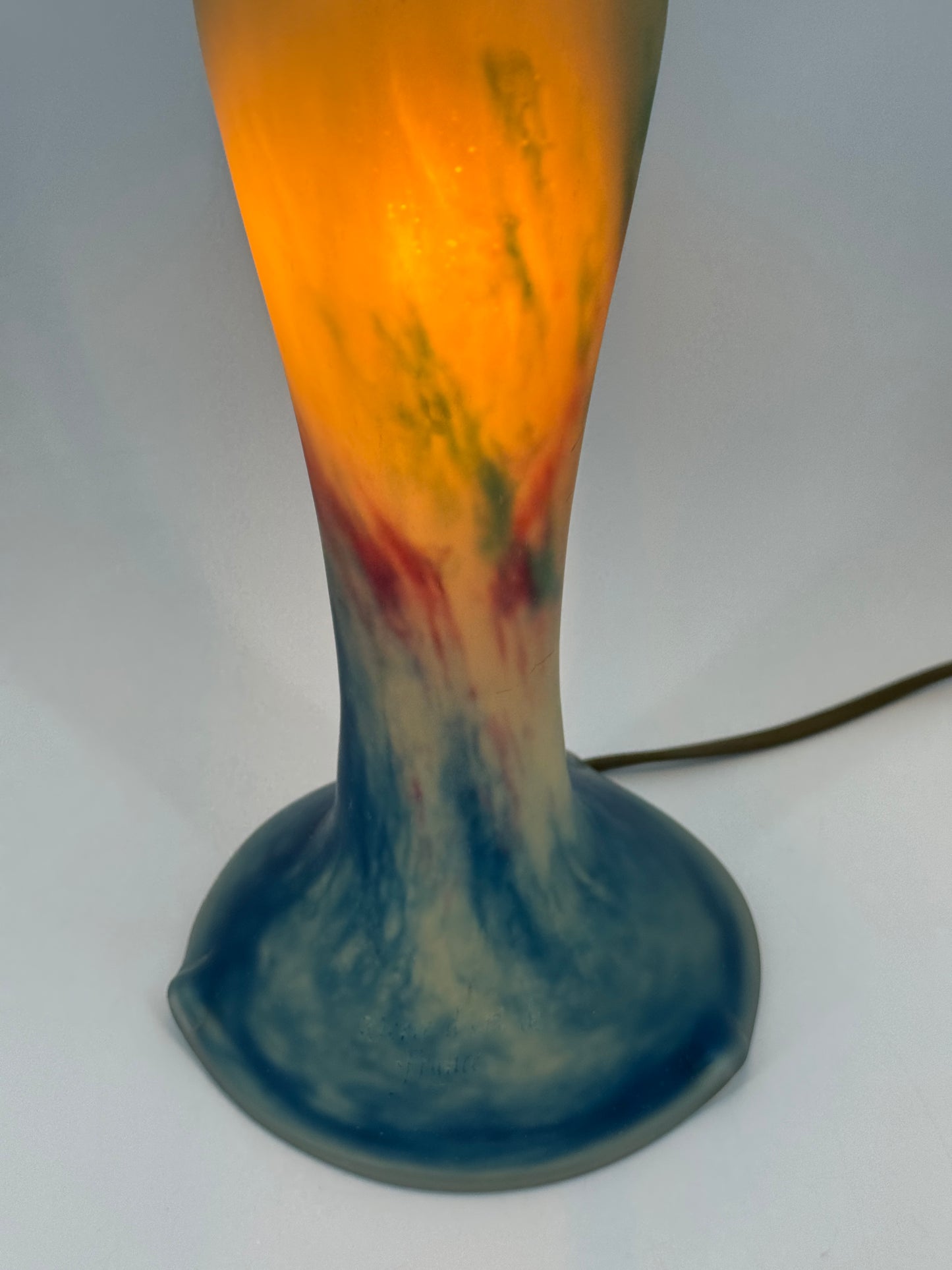 Pilzlampe, Mundgeblasen, Made in France, Art Deco