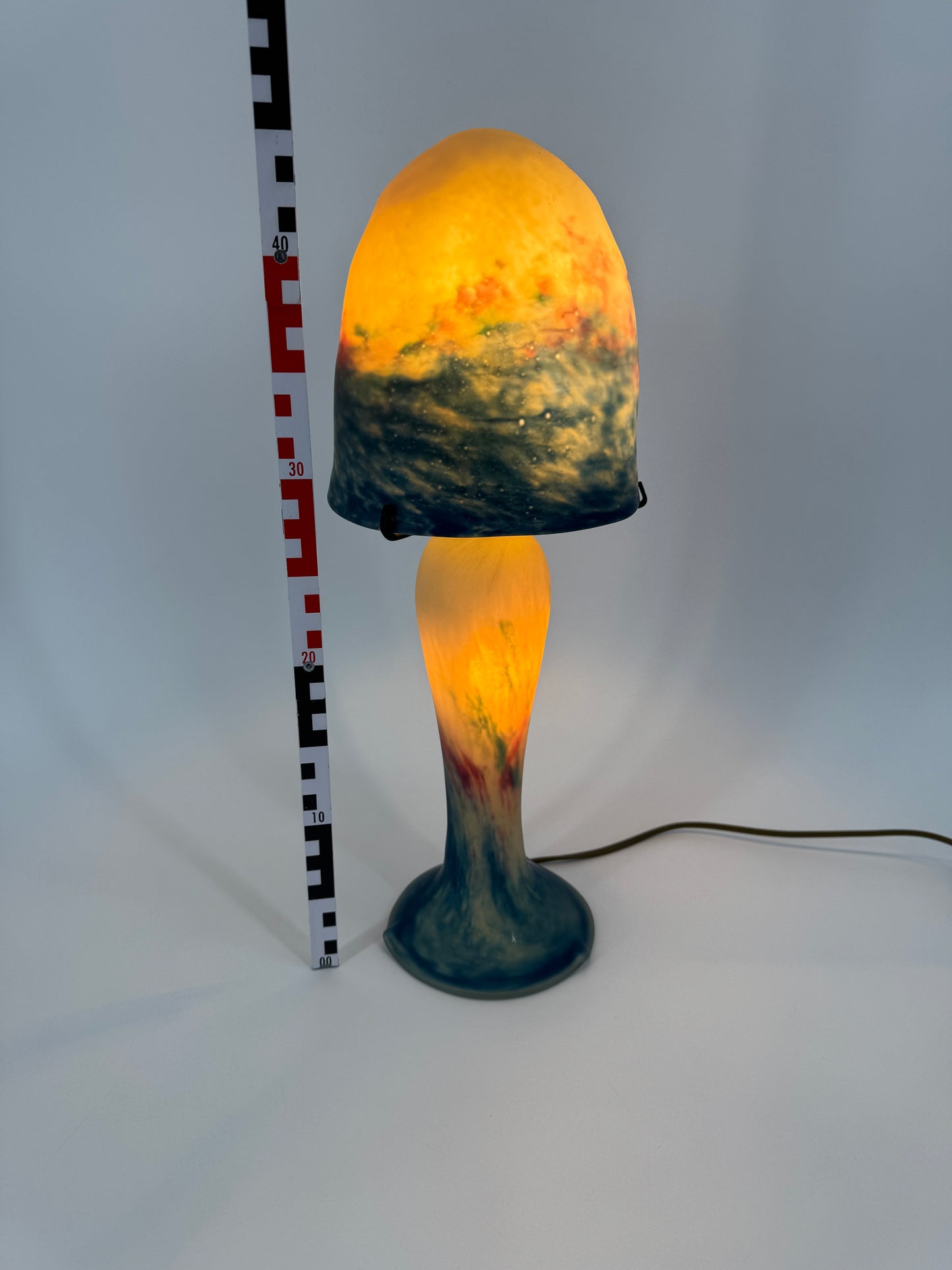 Pilzlampe, Mundgeblasen, Made in France, Art Deco