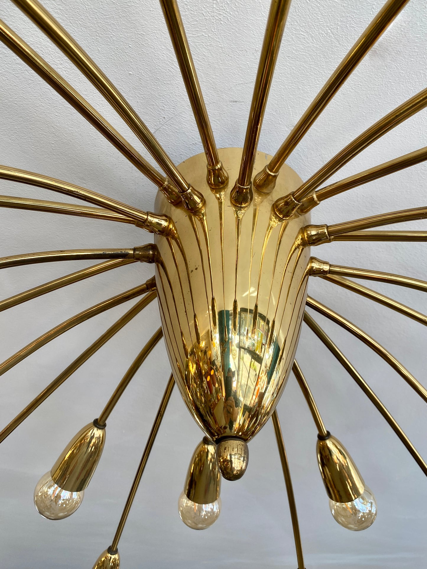 Sehr großer Sputnik Kronleuchter, 24-flammig, Deutschland 1950er
