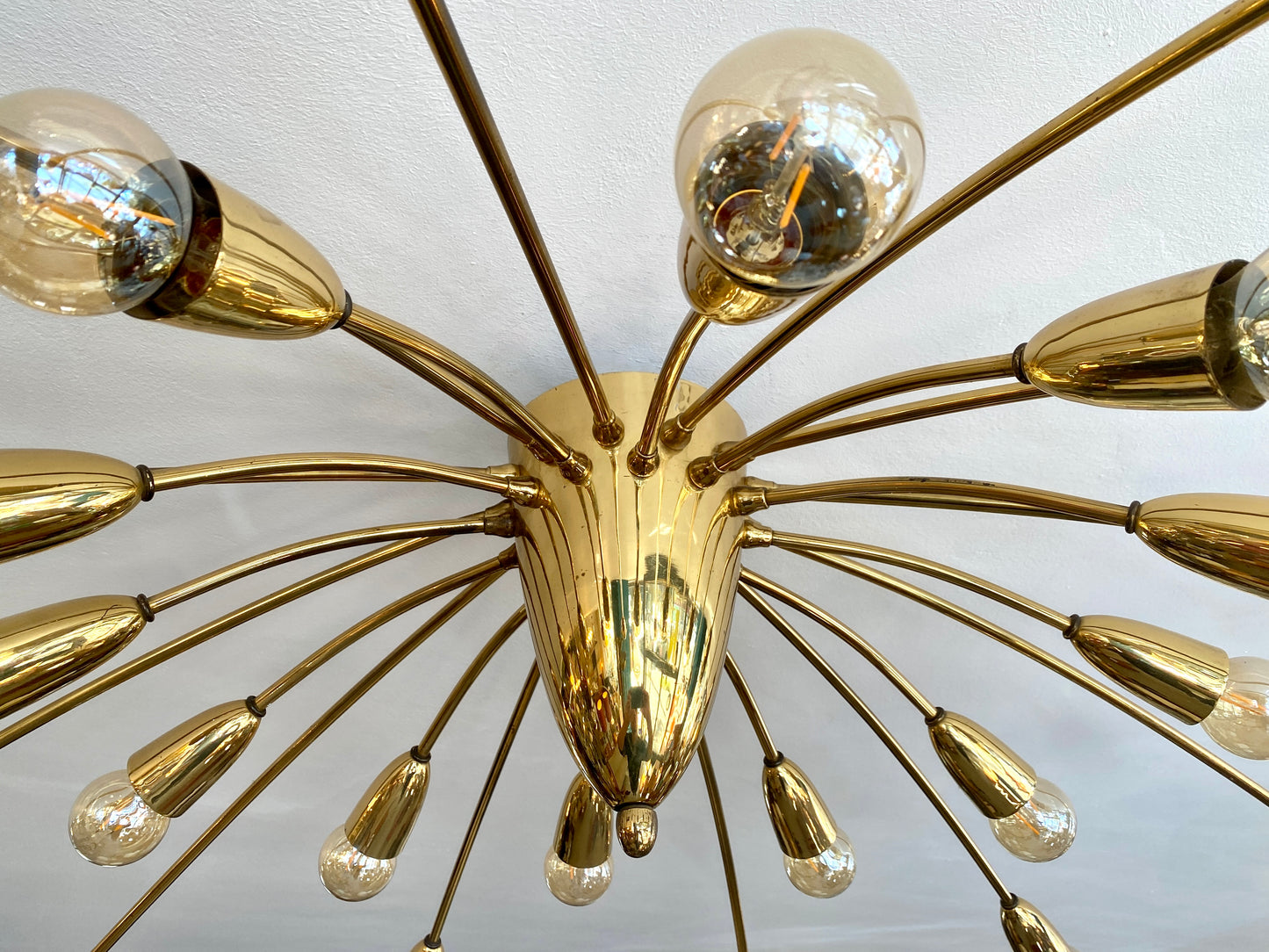 Sehr großer Sputnik Kronleuchter, 24-flammig, Deutschland 1950er