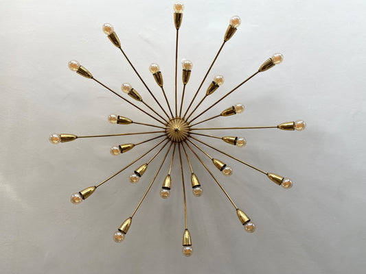 Sehr großer Sputnik Kronleuchter, 24-flammig, Deutschland 1950er
