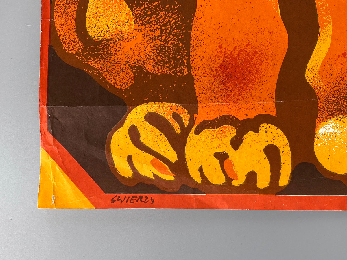 Polnisches Künstlerplakat "Para iwów (Löwenpaar)" von Waldemar Świerzy (1931–2013) aus der Reihe "Cyrk", 1975