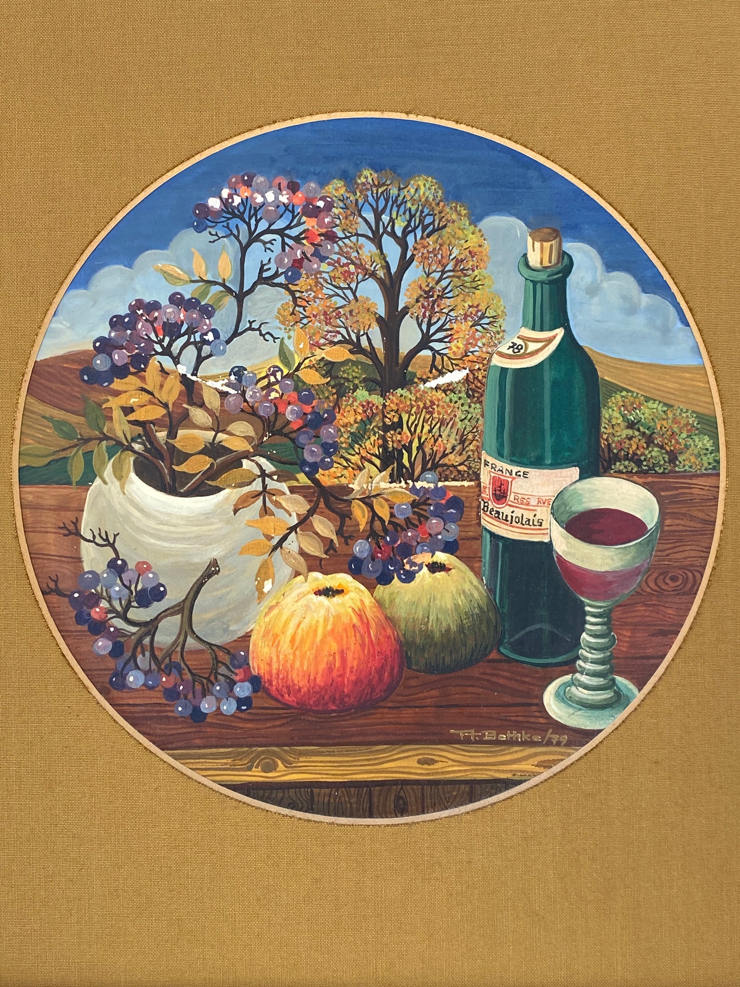 Naive Gemäldereihe "Jahreszeiten" in Rahmen von A. Bethke, 1979