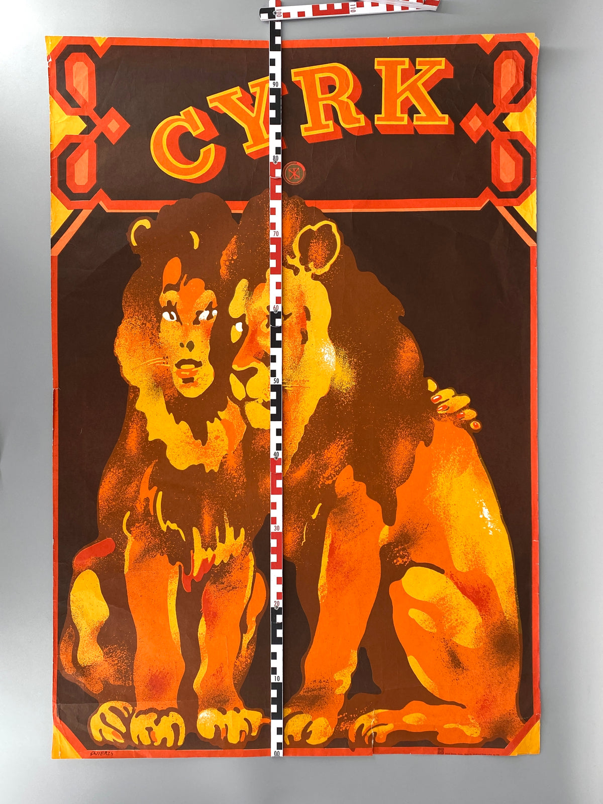 Polnisches Künstlerplakat "Para iwów (Löwenpaar)" von Waldemar Świerzy (1931–2013) aus der Reihe "Cyrk", 1975