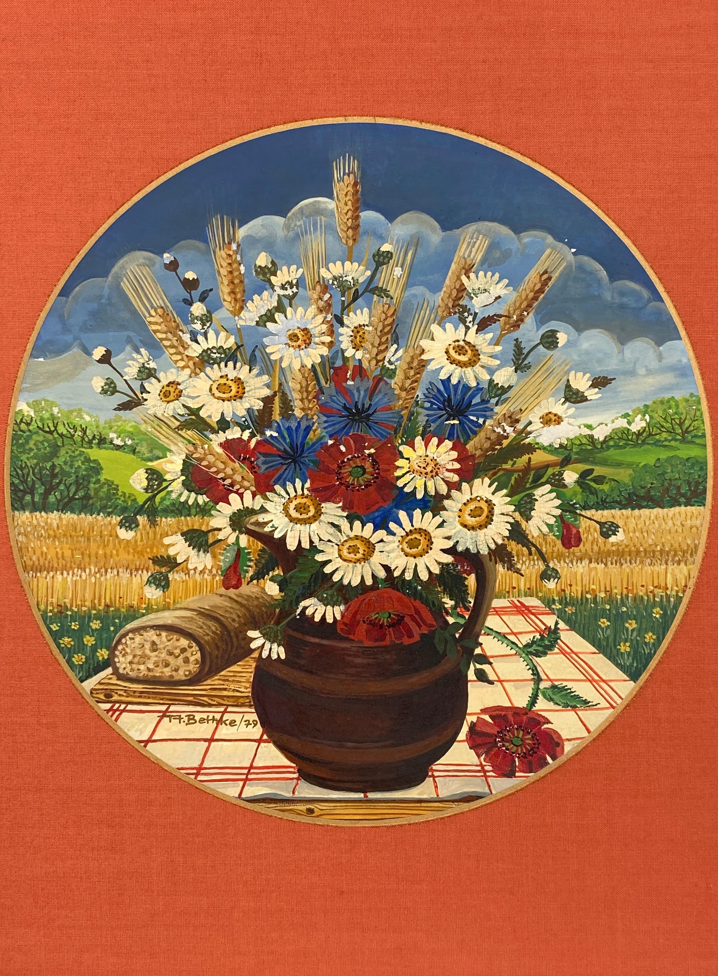 Naive Gemäldereihe "Jahreszeiten" in Rahmen von A. Bethke, 1979