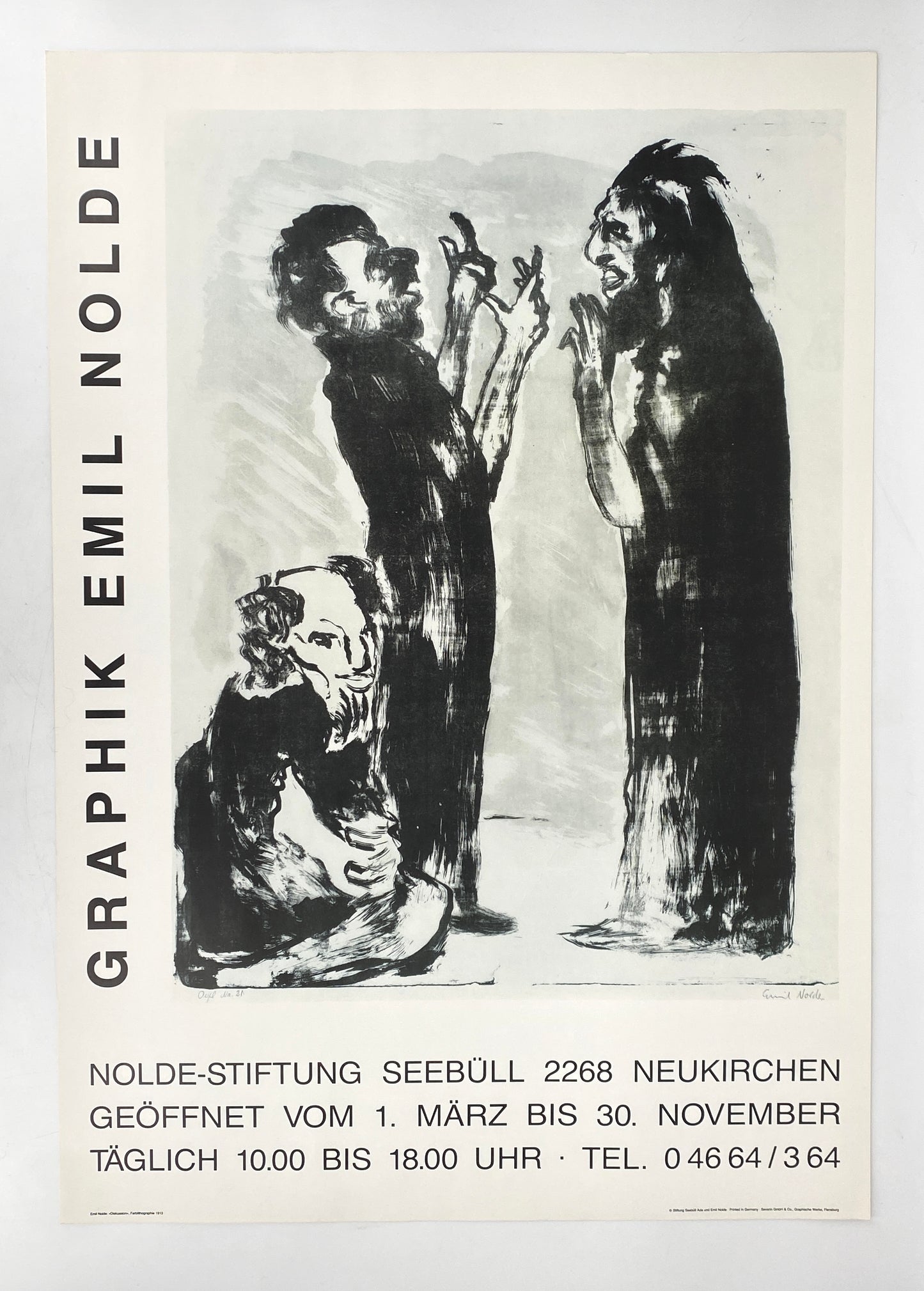 Ausstellungsplakat "Graphik Emil Nolde" für die Nolde-Stiftung Seebüll, Neukirchen aus dem Jahr 1985